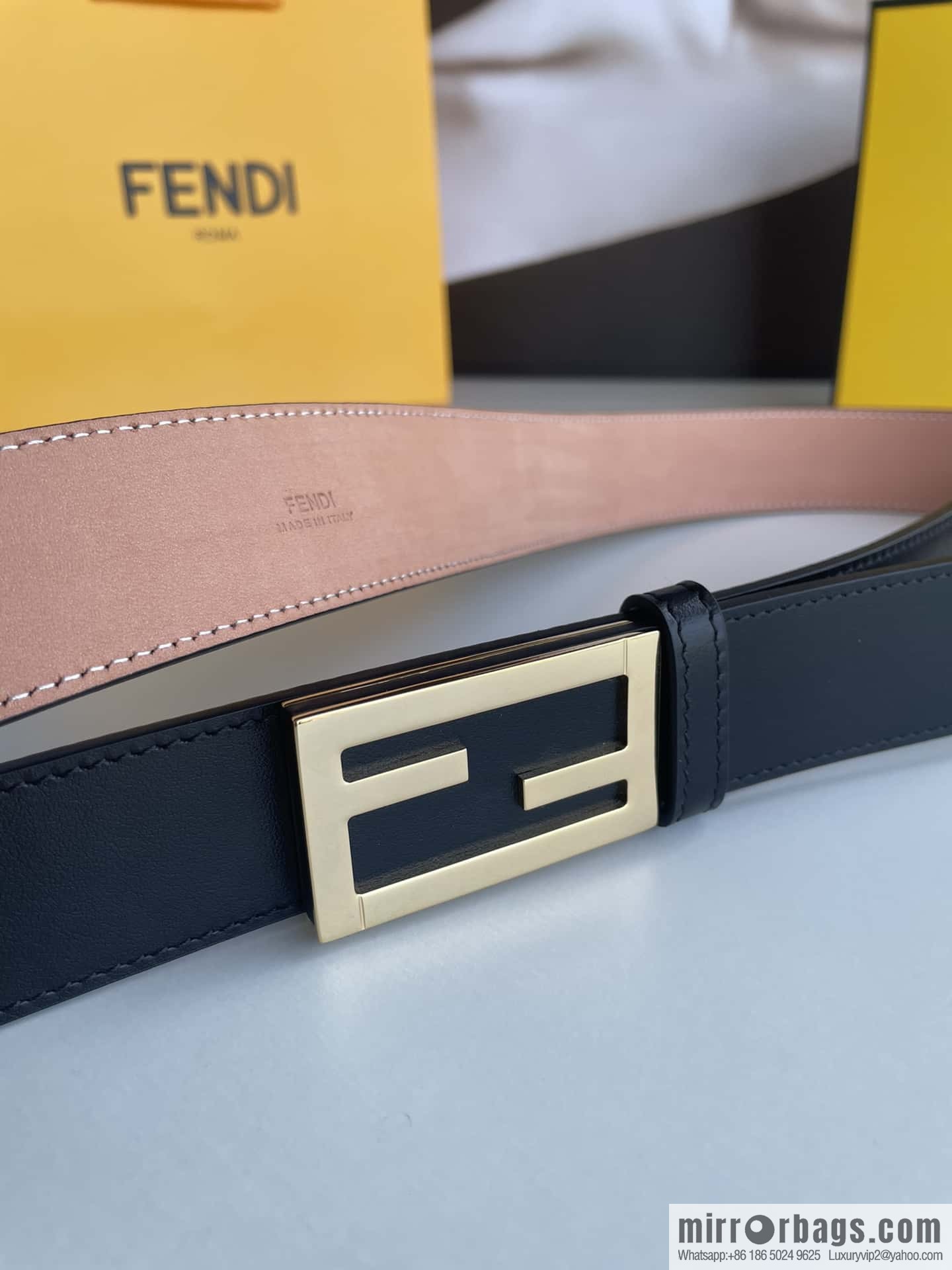 Fendi, Italian craft 3.5cmFF belt