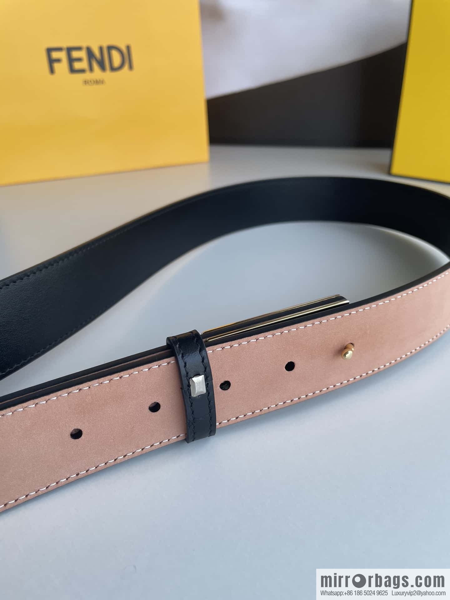 Fendi, Italian craft 3.5cmFF belt