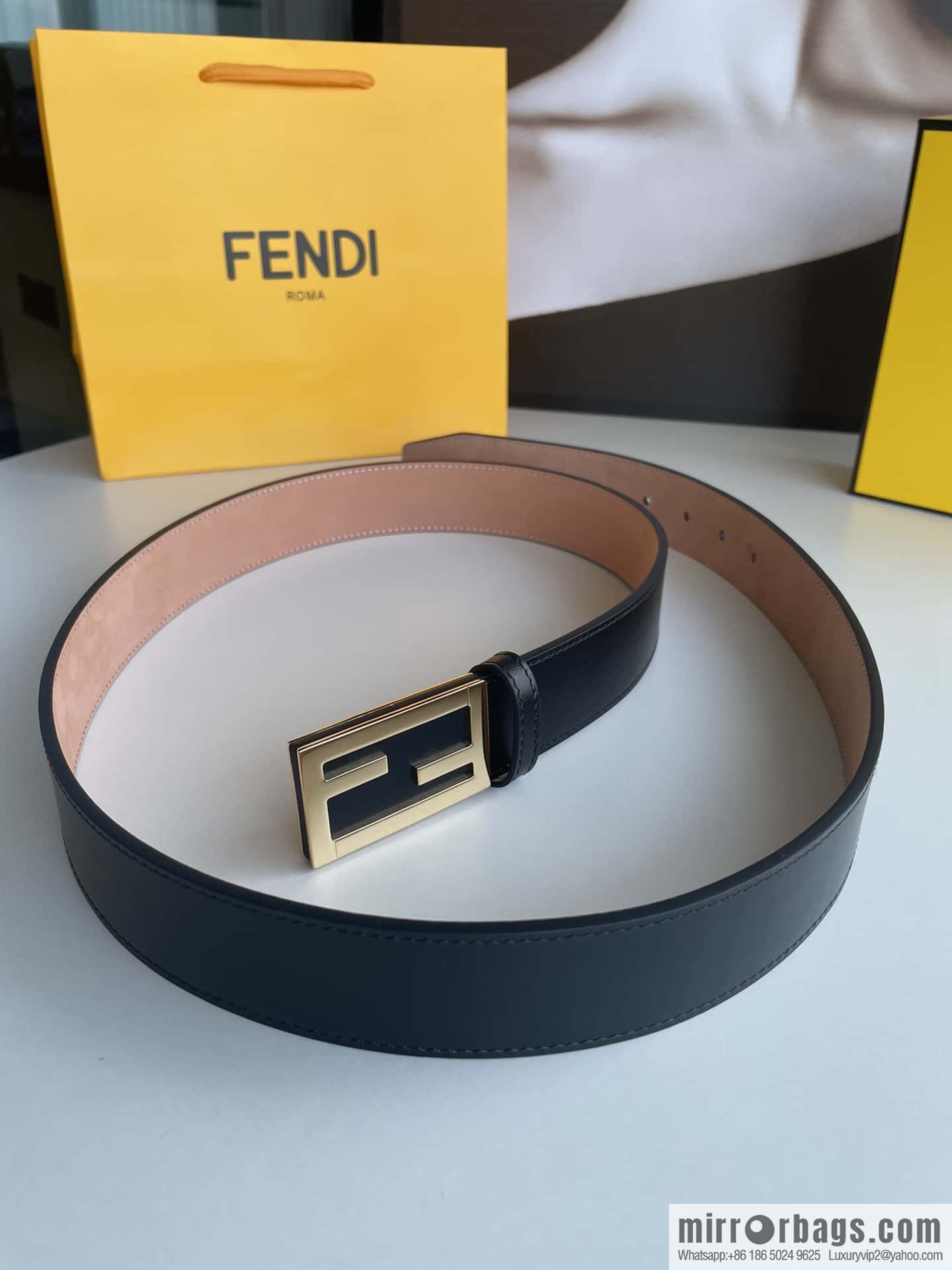 Fendi, Italian craft 3.5cmFF belt