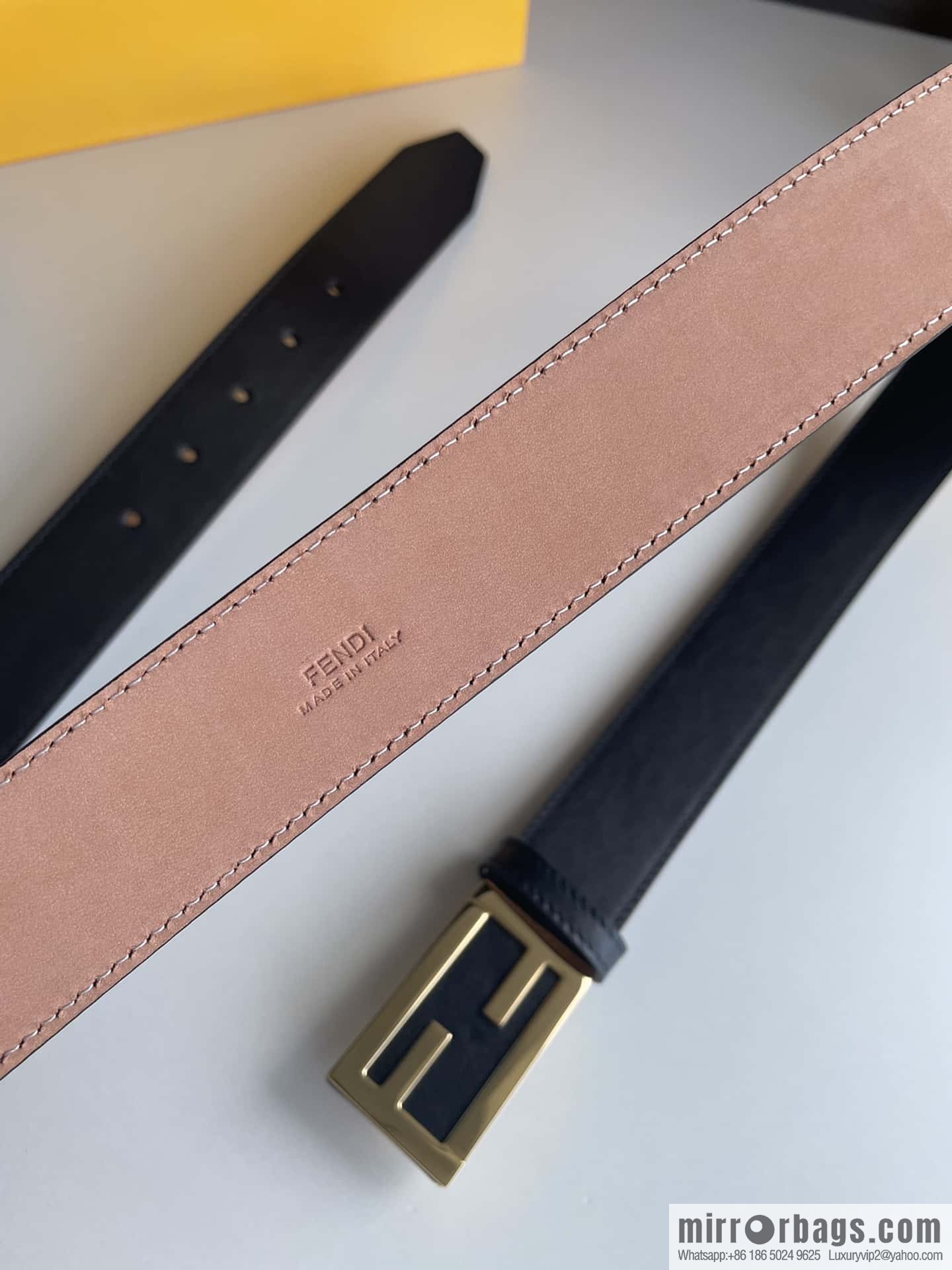 Fendi, Italian craft 3.5cmFF belt