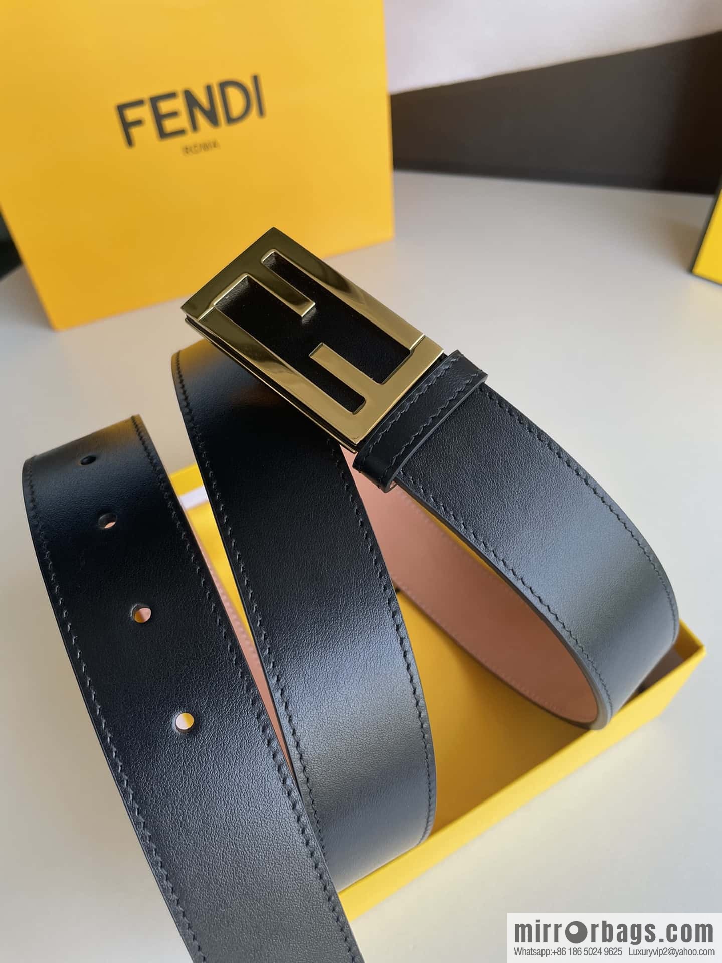 Fendi, Italian craft 3.5cmFF belt