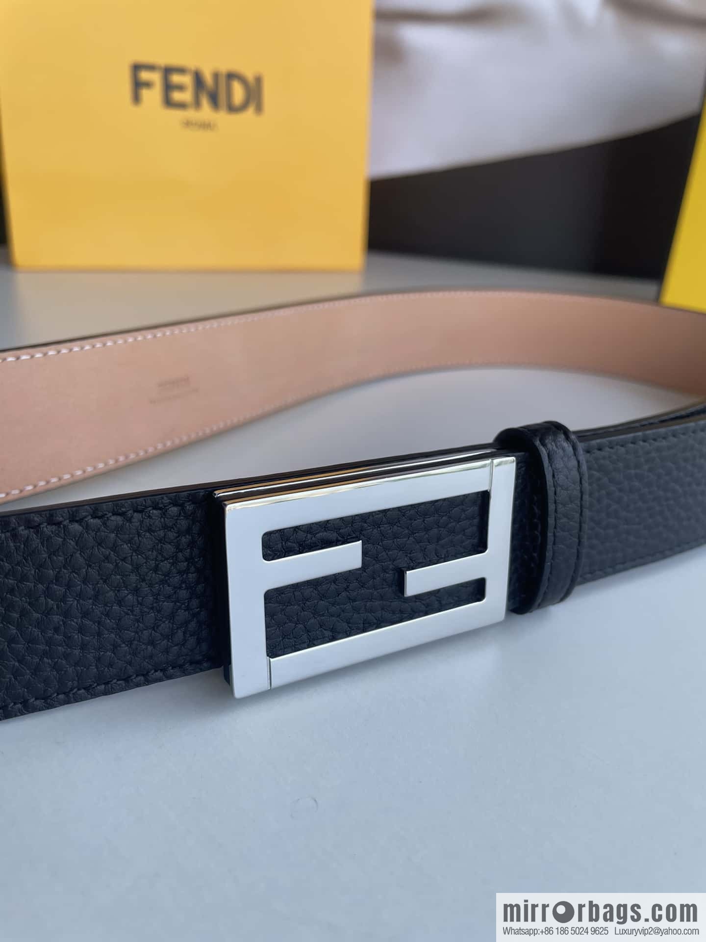 Fendi, Italian craft 3.5cmFF belt