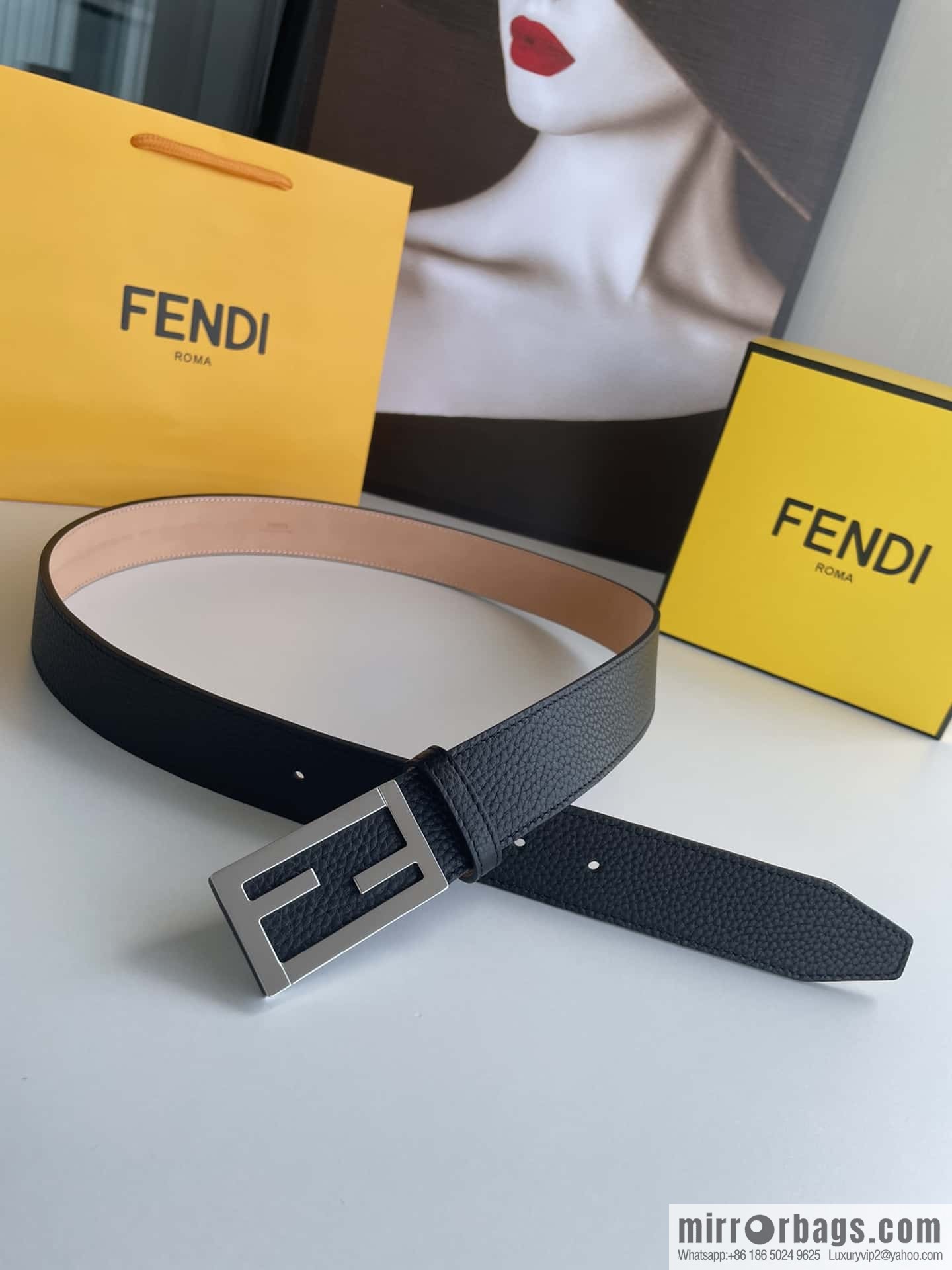 Fendi, Italian craft 3.5cmFF belt