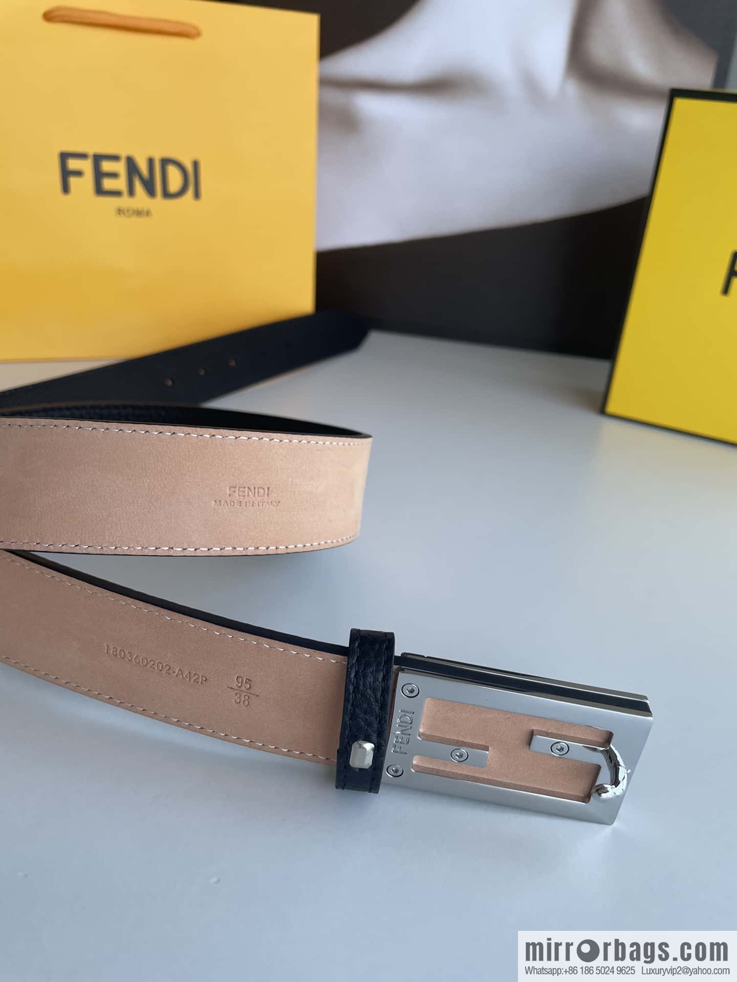 Fendi, Italian craft 3.5cmFF belt