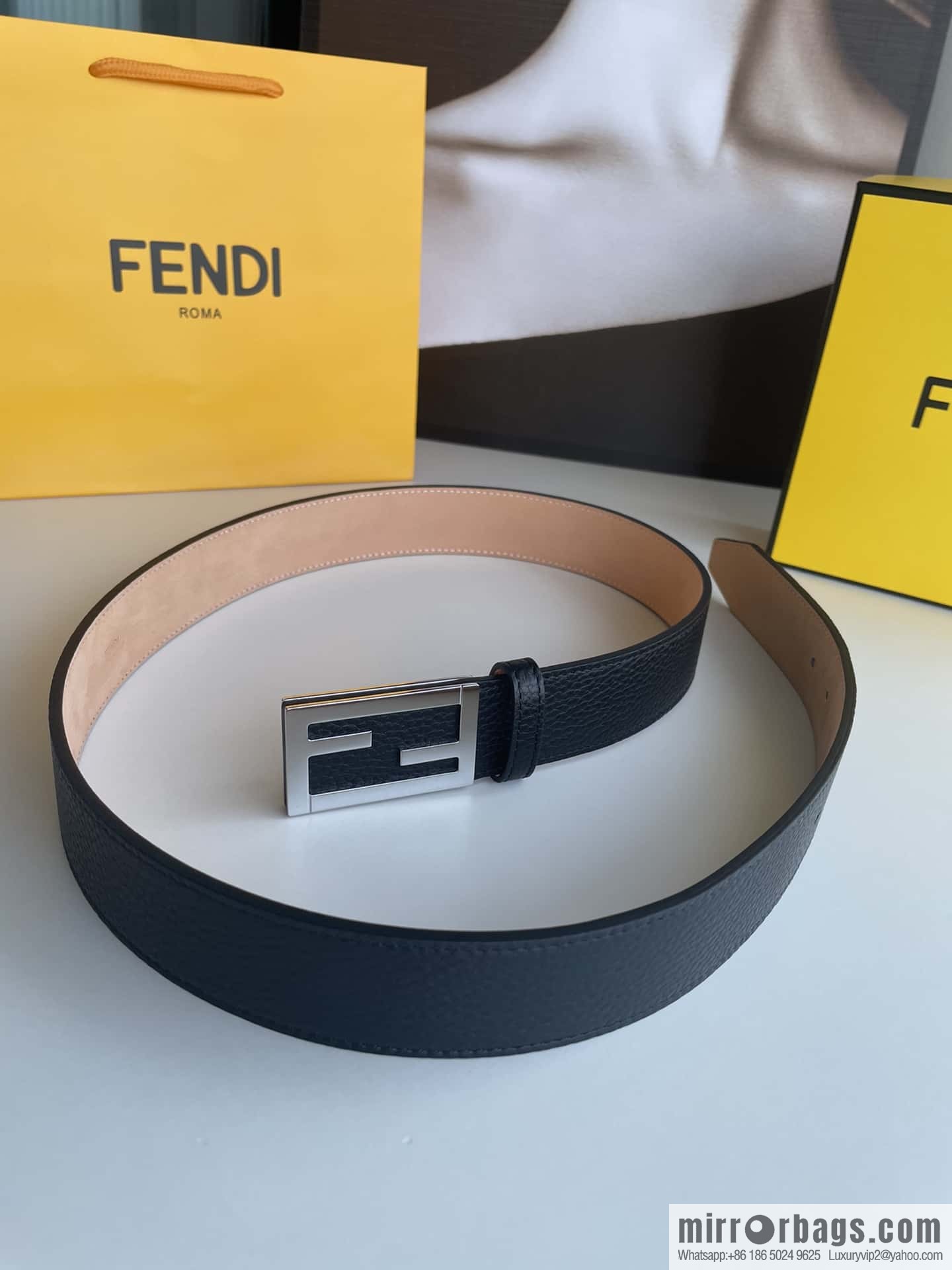 Fendi, Italian craft 3.5cmFF belt