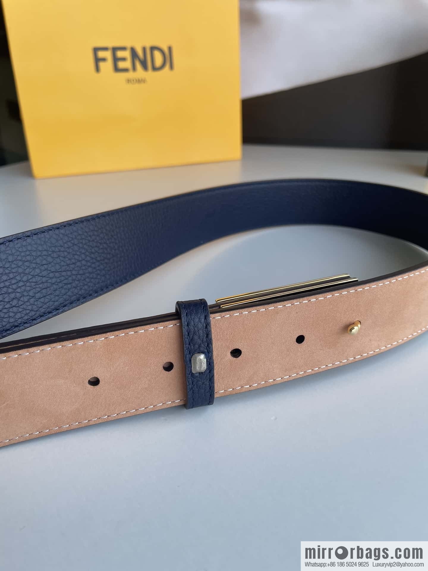 Fendi, Italian craft 3.5cmFF belt
