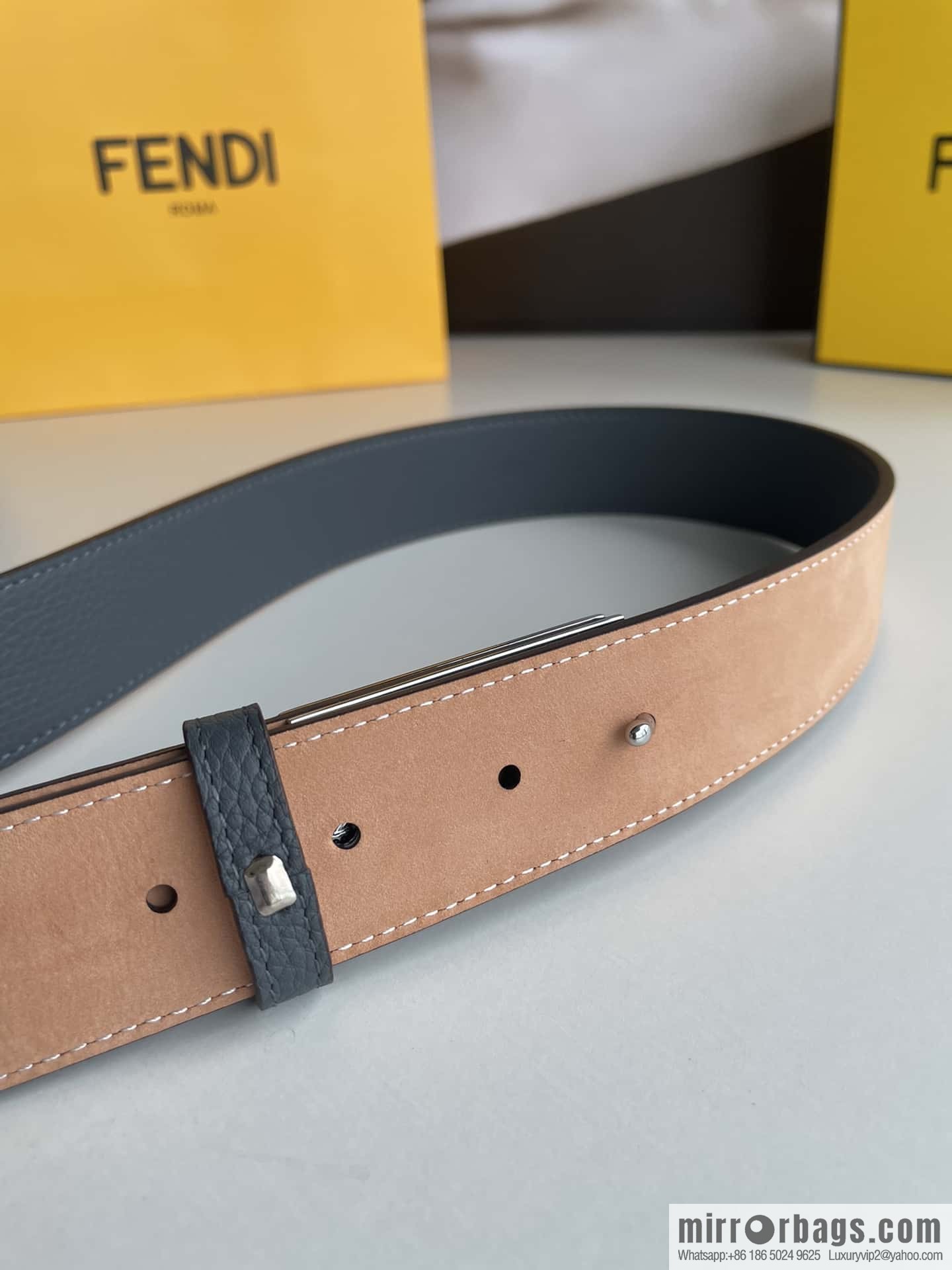 Fendi, Italian craft 3.5cmFF belt
