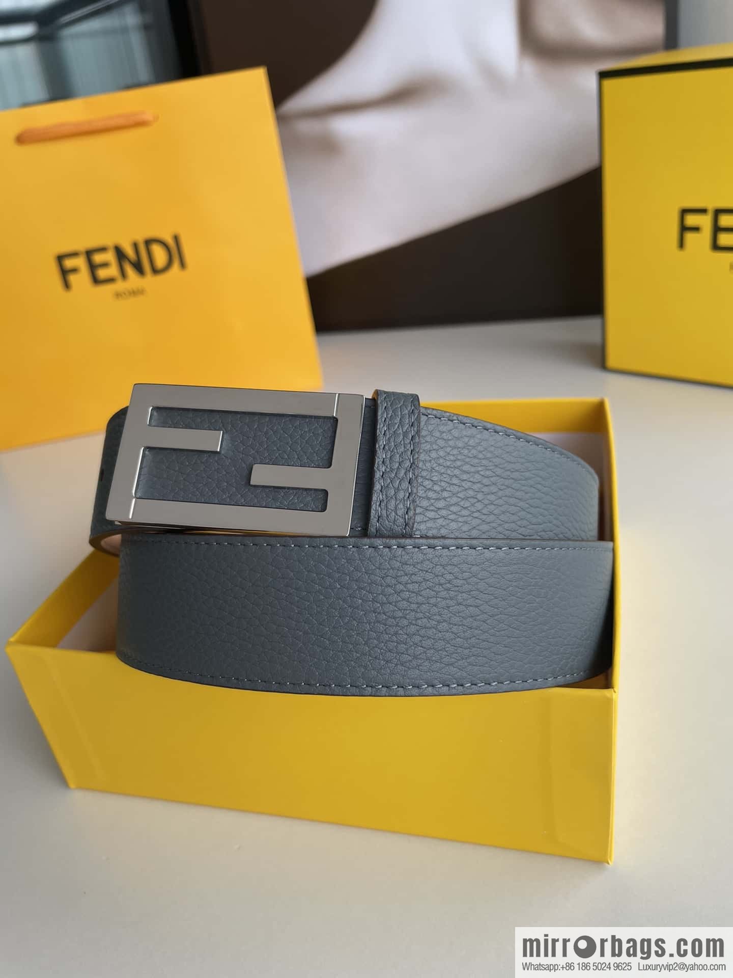 Fendi, Italian craft 3.5cmFF belt