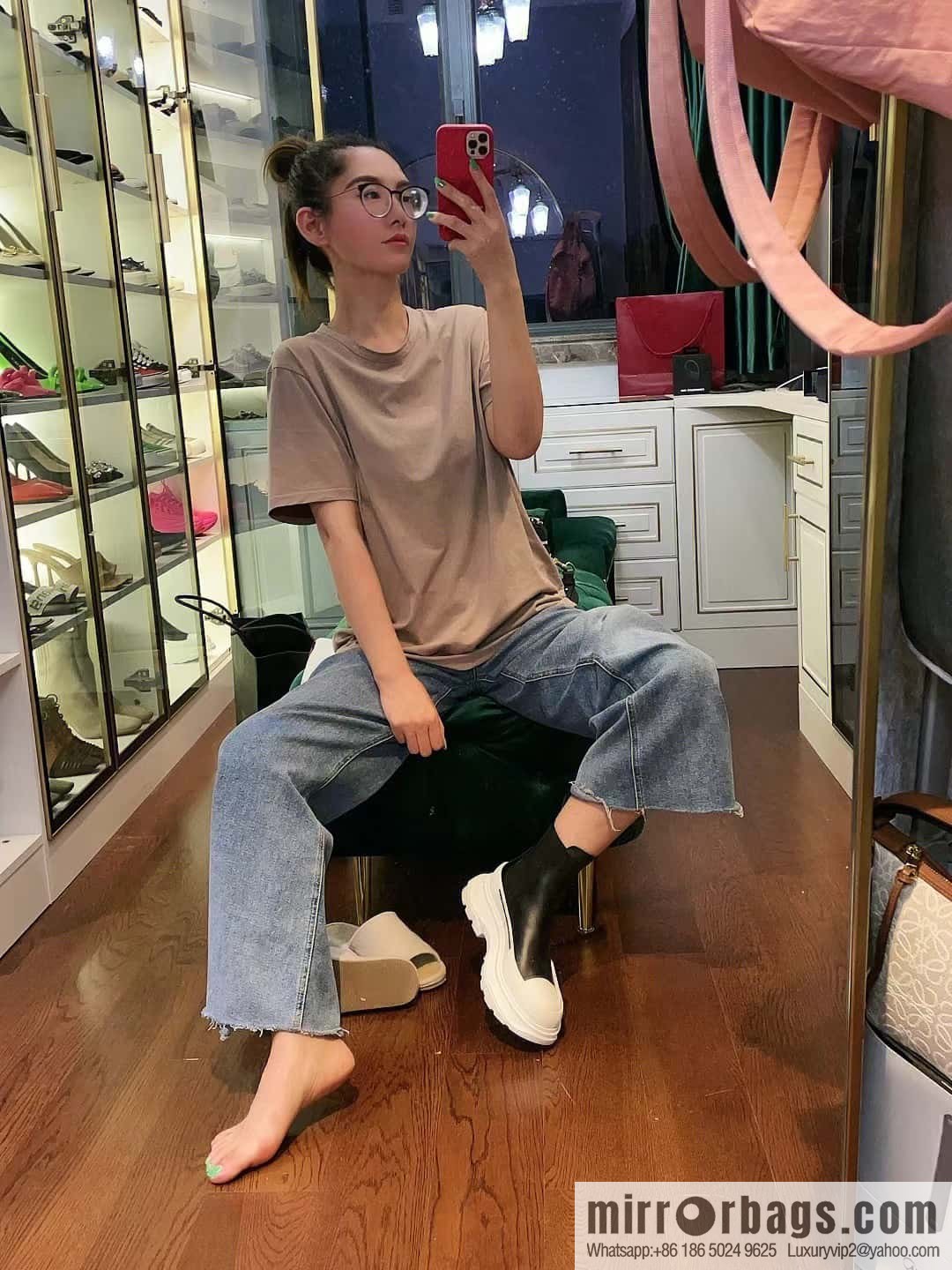 Alexander McQueen, platform black and white Chelsea booties