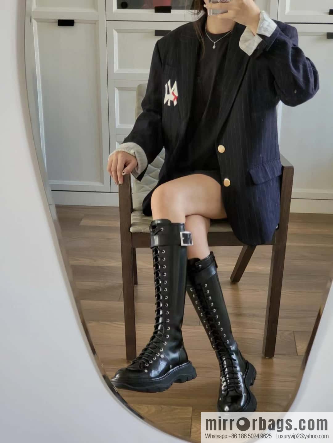 Alexander McQueen Alexander McQueen, platform strap-on knight boots