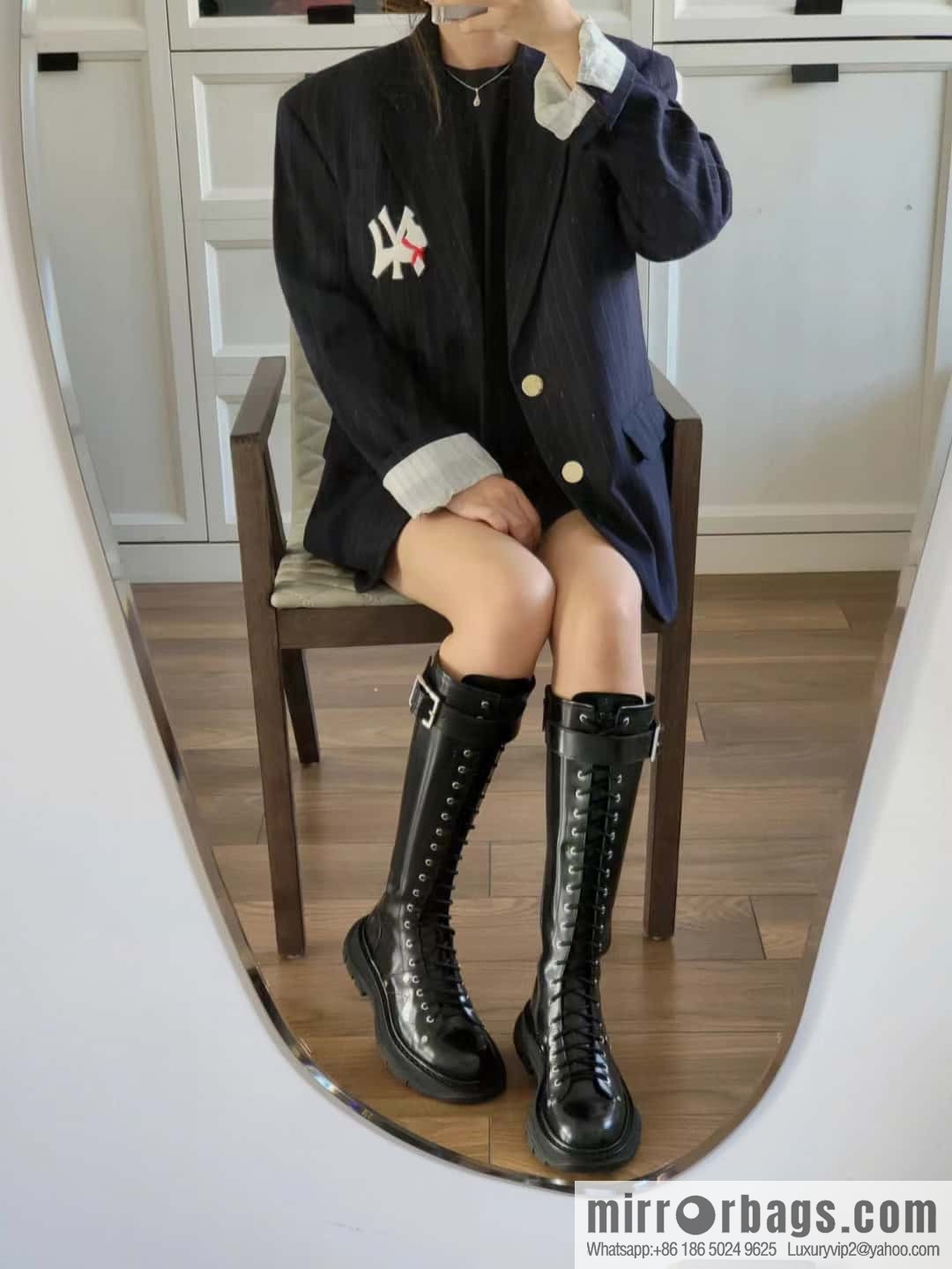 Alexander McQueen Alexander McQueen, platform strap-on knight boots