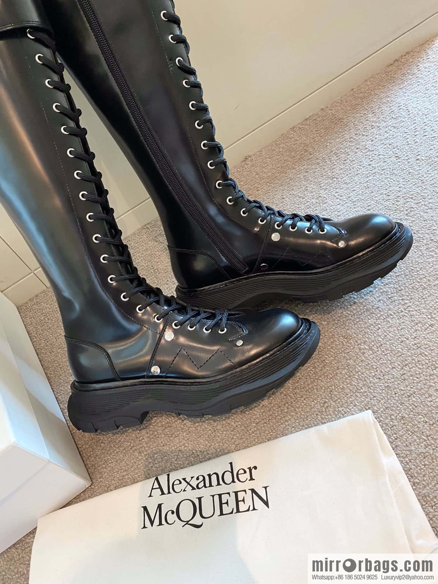 Alexander McQueen Alexander McQueen, platform strap-on knight boots