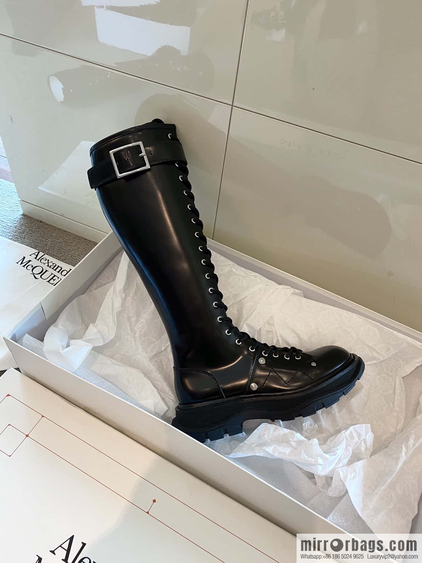 Alexander McQueen Alexander McQueen, platform strap-on knight boots