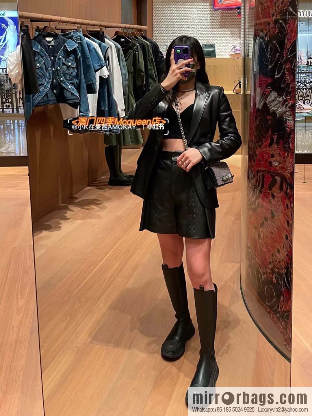 Alexander McQueen Alexander McQueen, thick-soled glossy knight boots