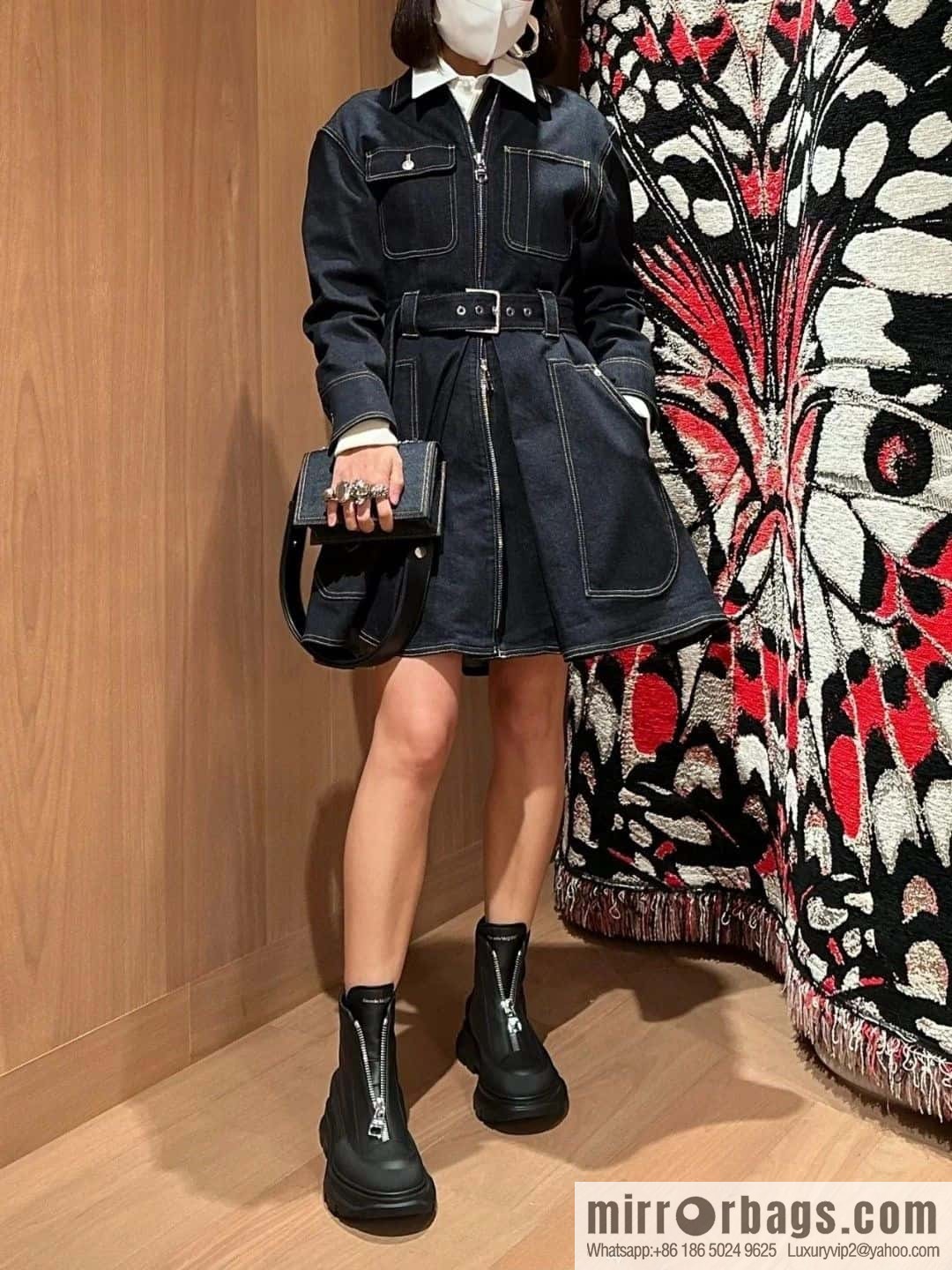 Alexander McQueen Front Zipper Platform Martin Boots