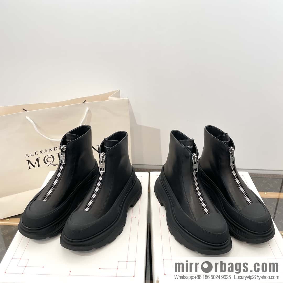 Alexander McQueen Front Zipper Platform Martin Boots