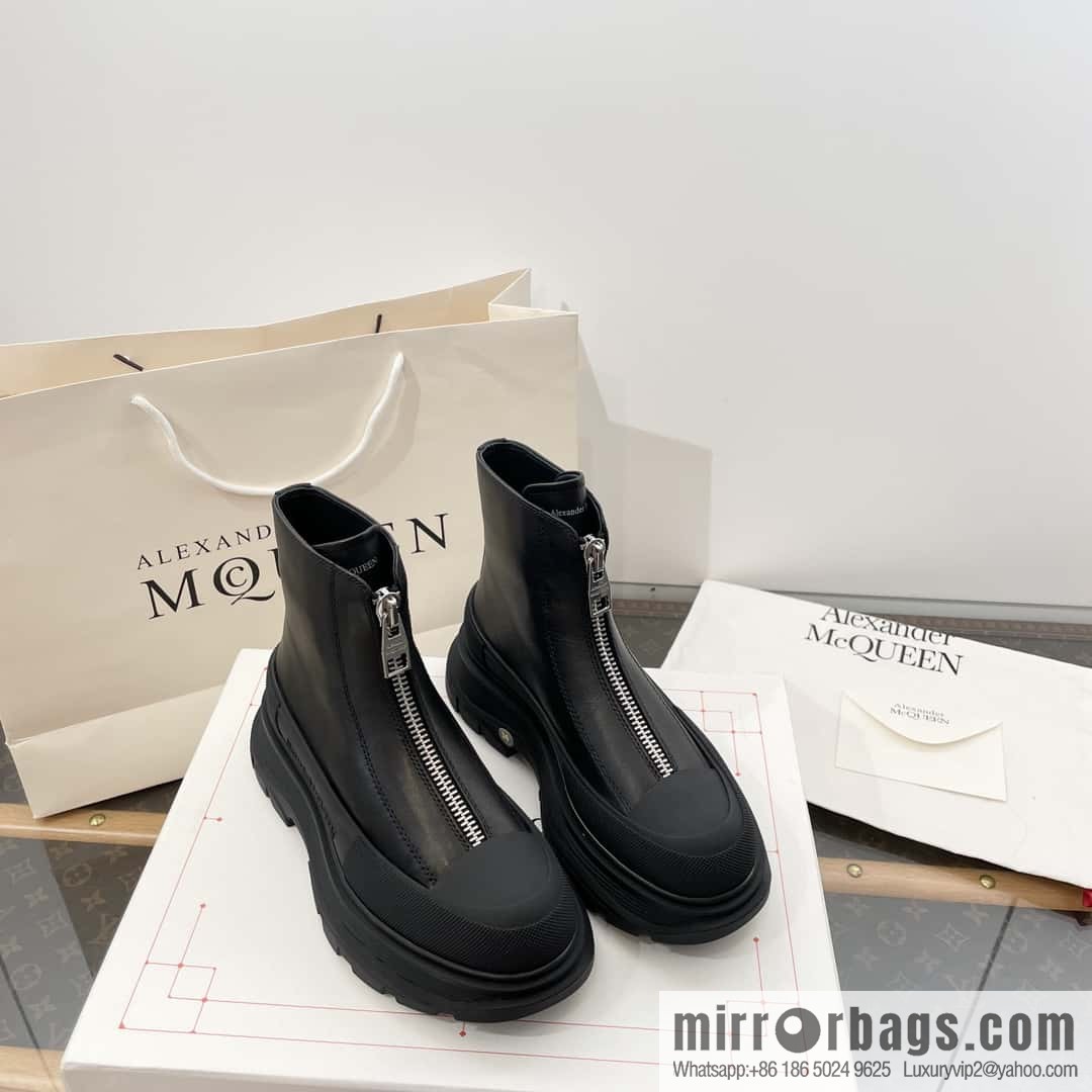 Alexander McQueen Front Zipper Platform Martin Boots