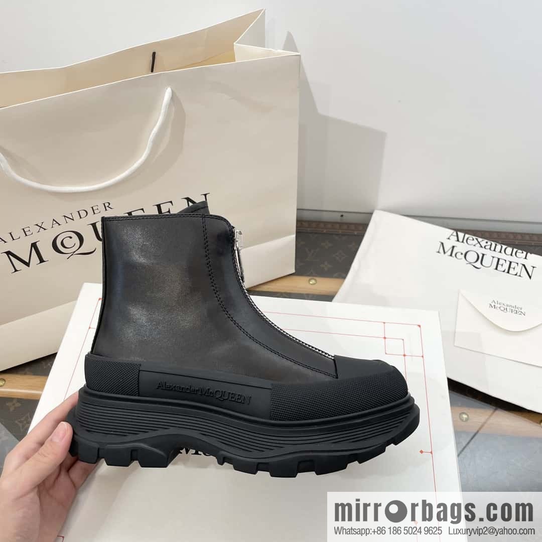 Alexander McQueen Front Zipper Platform Martin Boots