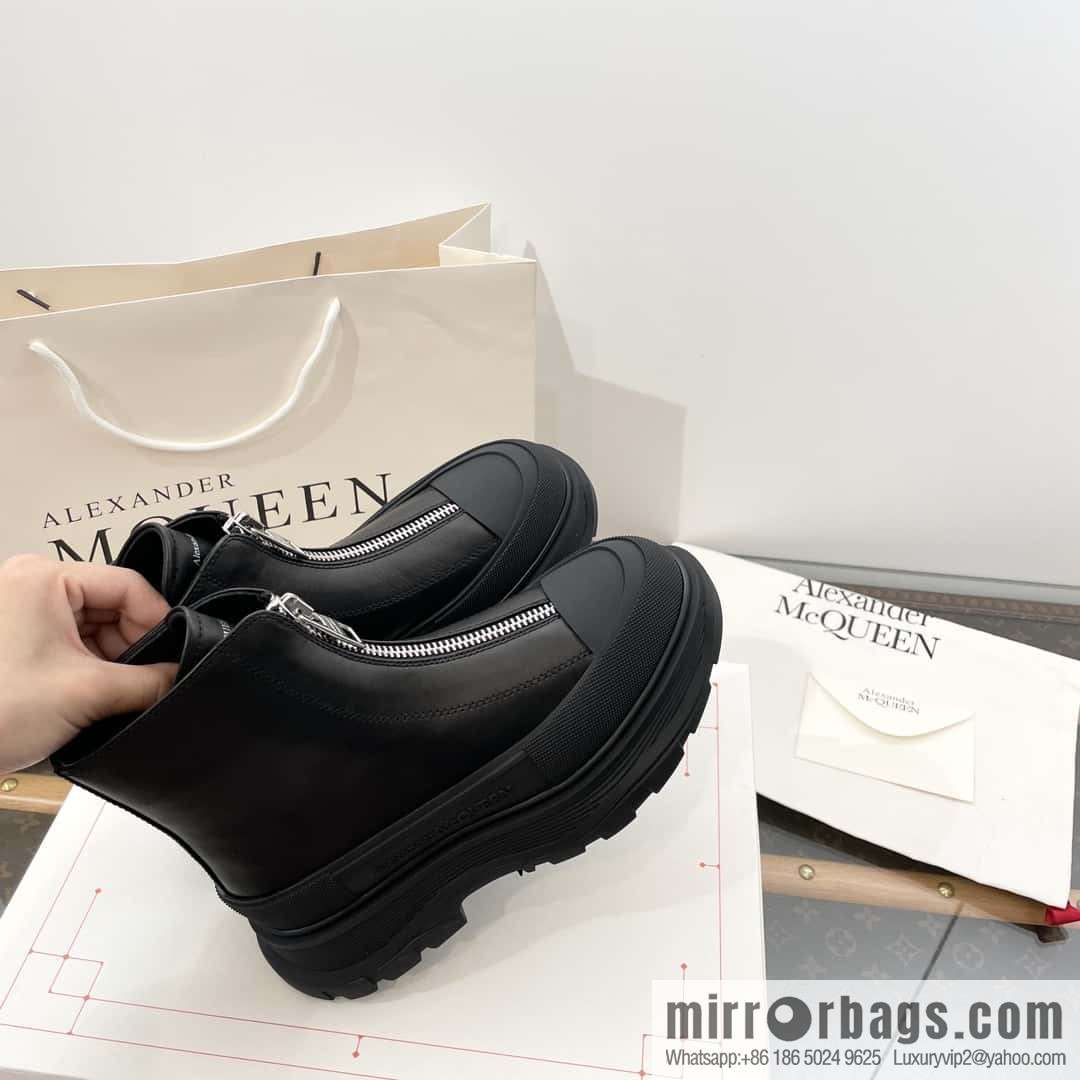 Alexander McQueen Front Zipper Platform Martin Boots