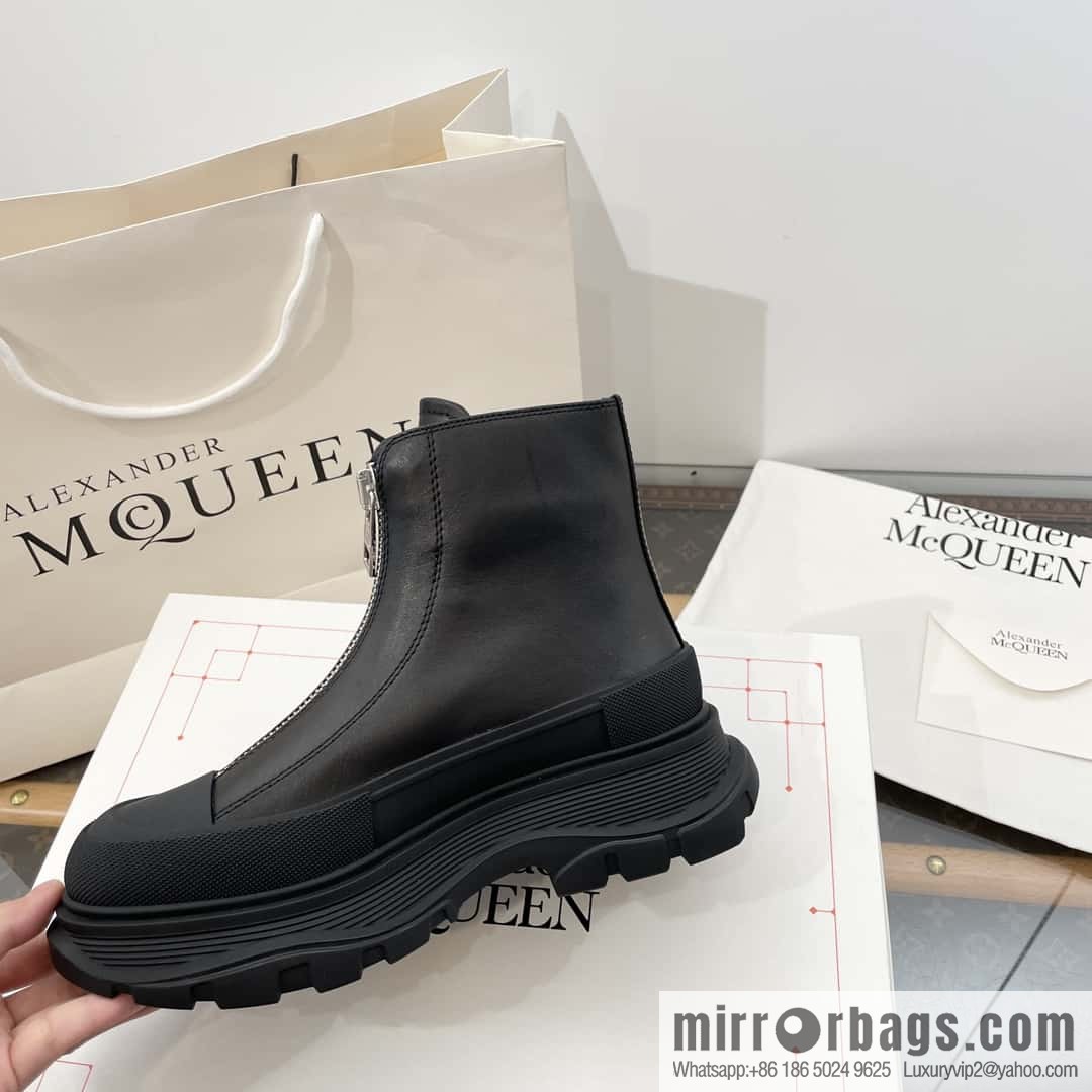 Alexander McQueen Front Zipper Platform Martin Boots