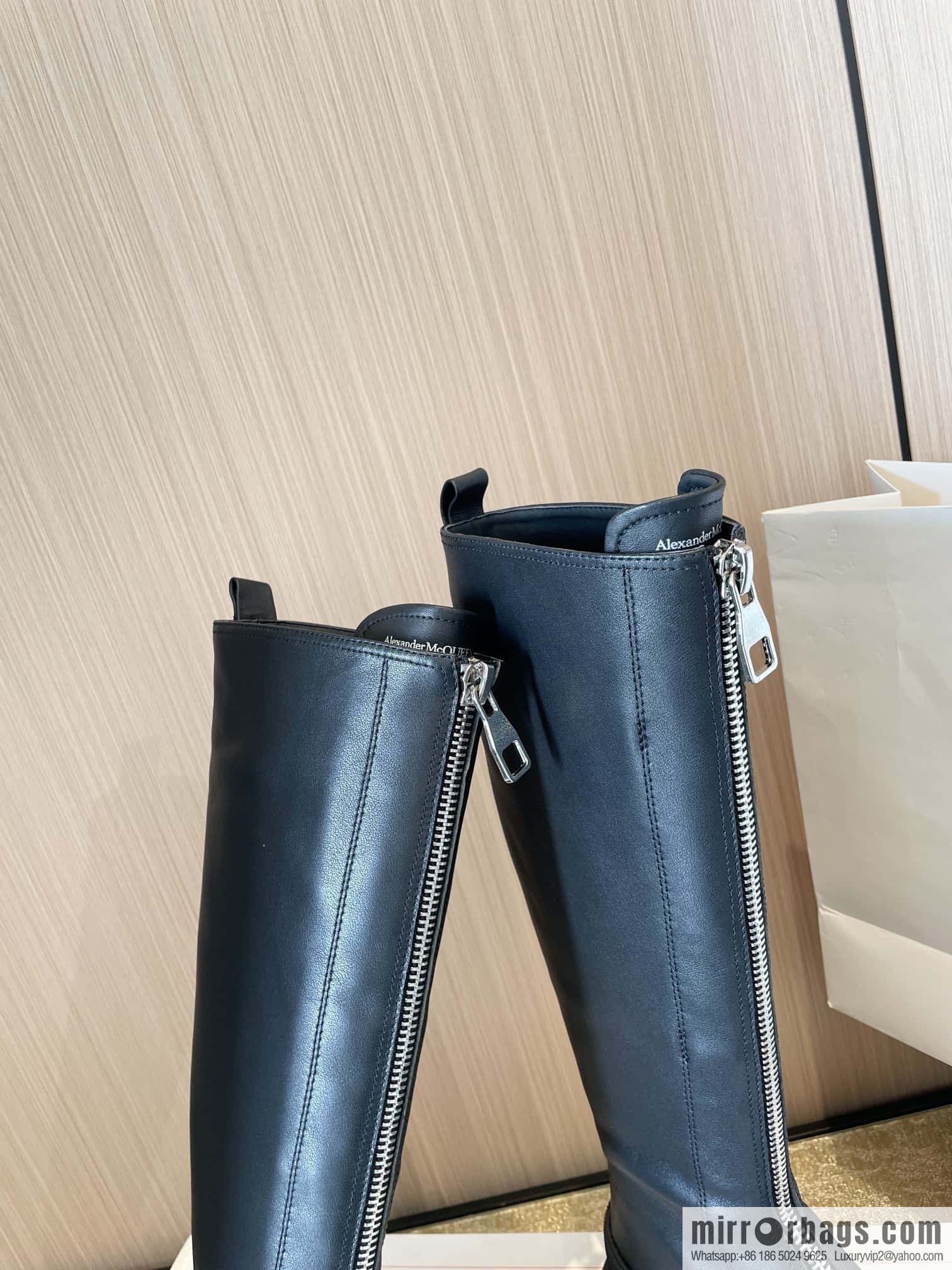 Alexander McQueen Front Zip Platform Knight Boots