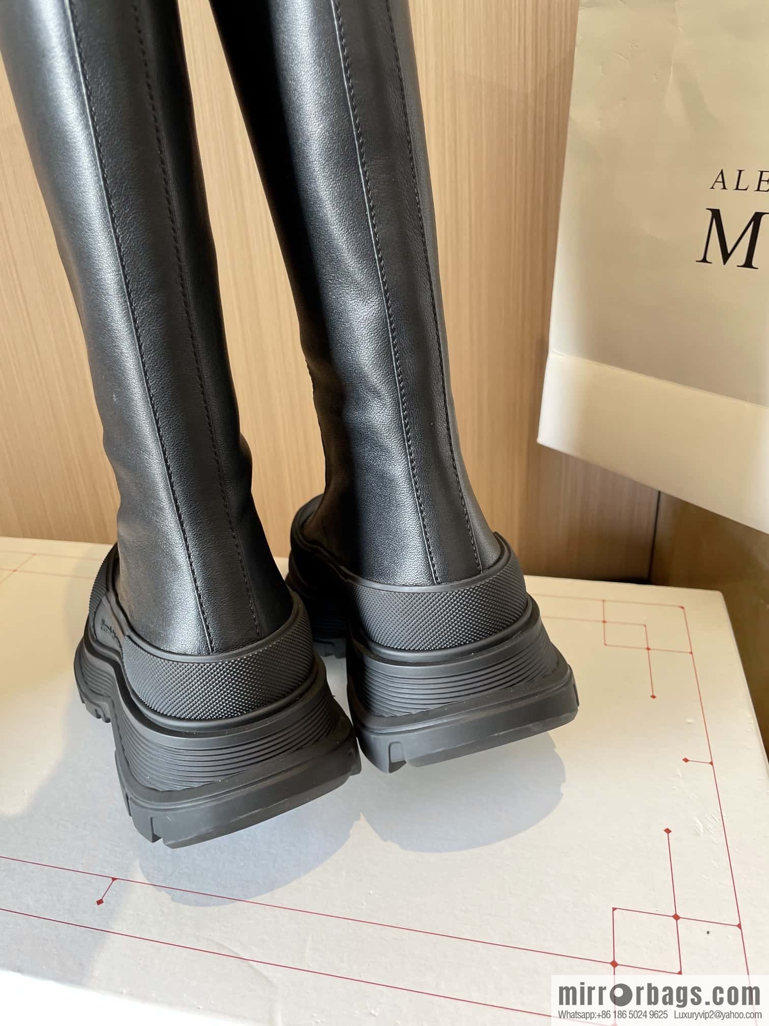 Alexander McQueen Front Zip Platform Knight Boots