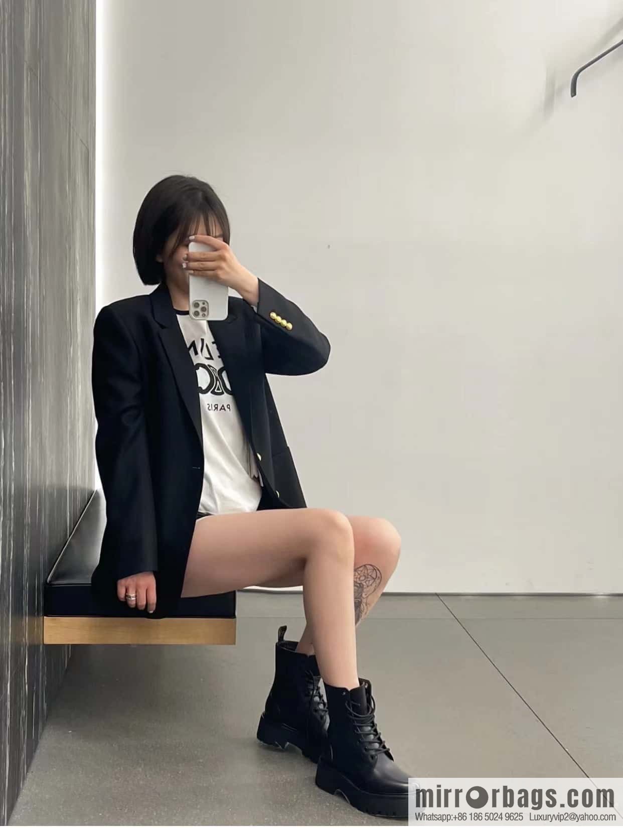 CELINE Platform Martin Boots