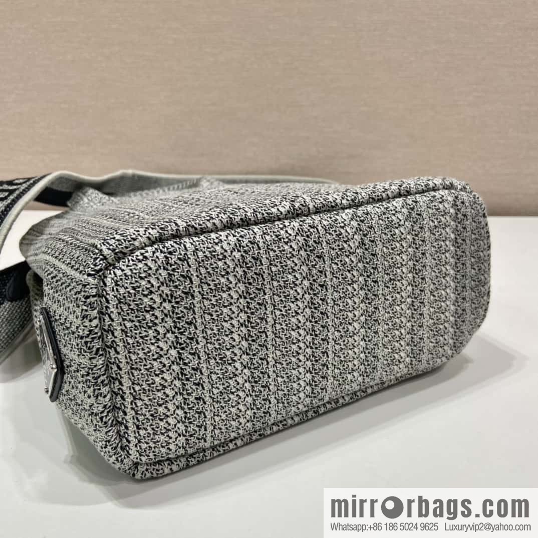 Prada embroidery tote bag 1BA343