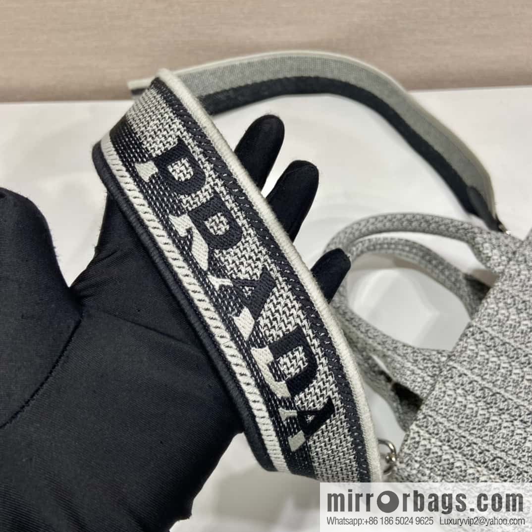 Prada embroidery tote bag 1BA343