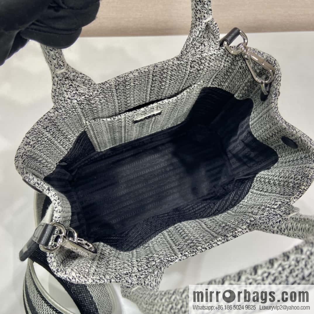 Prada embroidery tote bag 1BA343