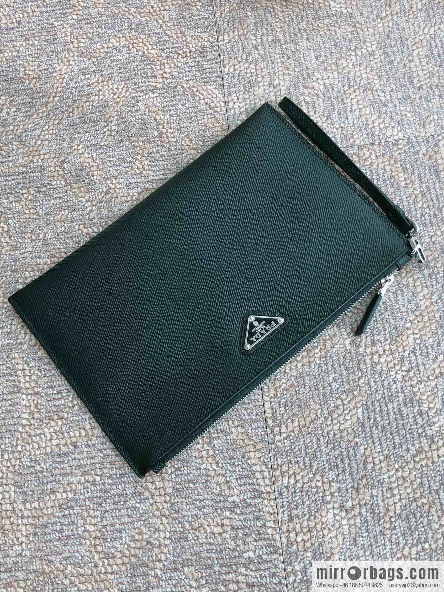 PRADA Prada imported coarse cross pattern leather handbag 2NG005