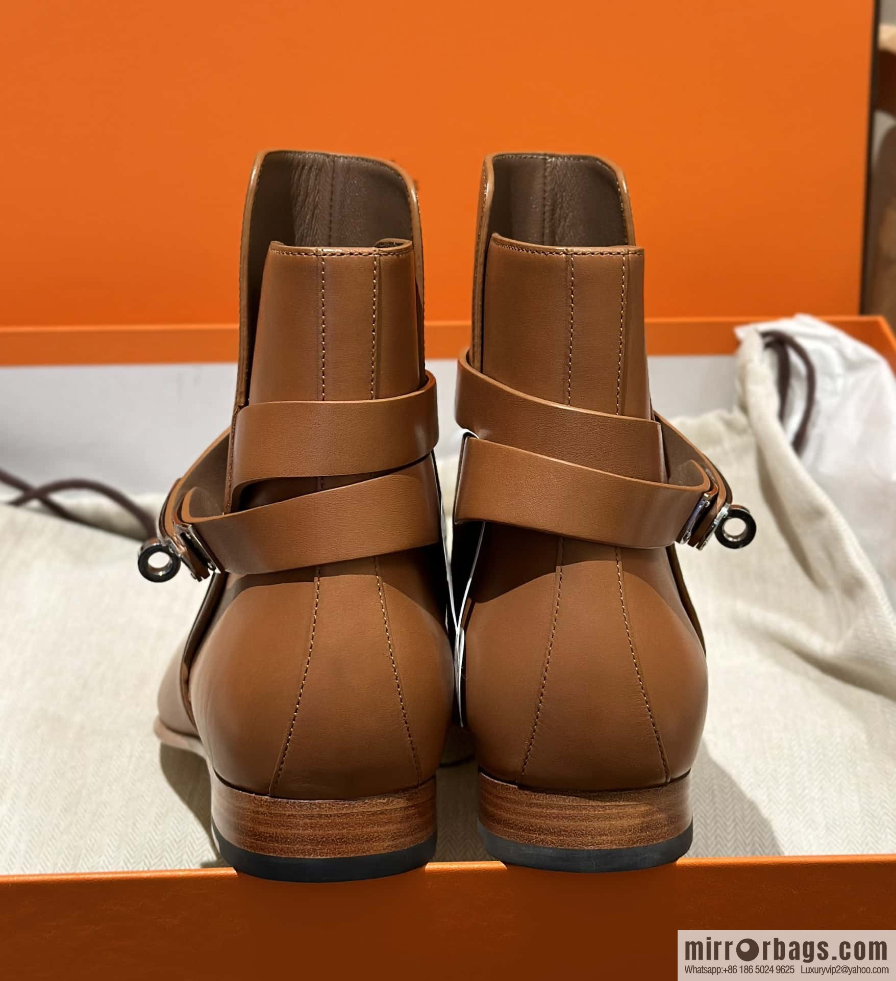 Hermès Kelly Buckle Boots, Brown