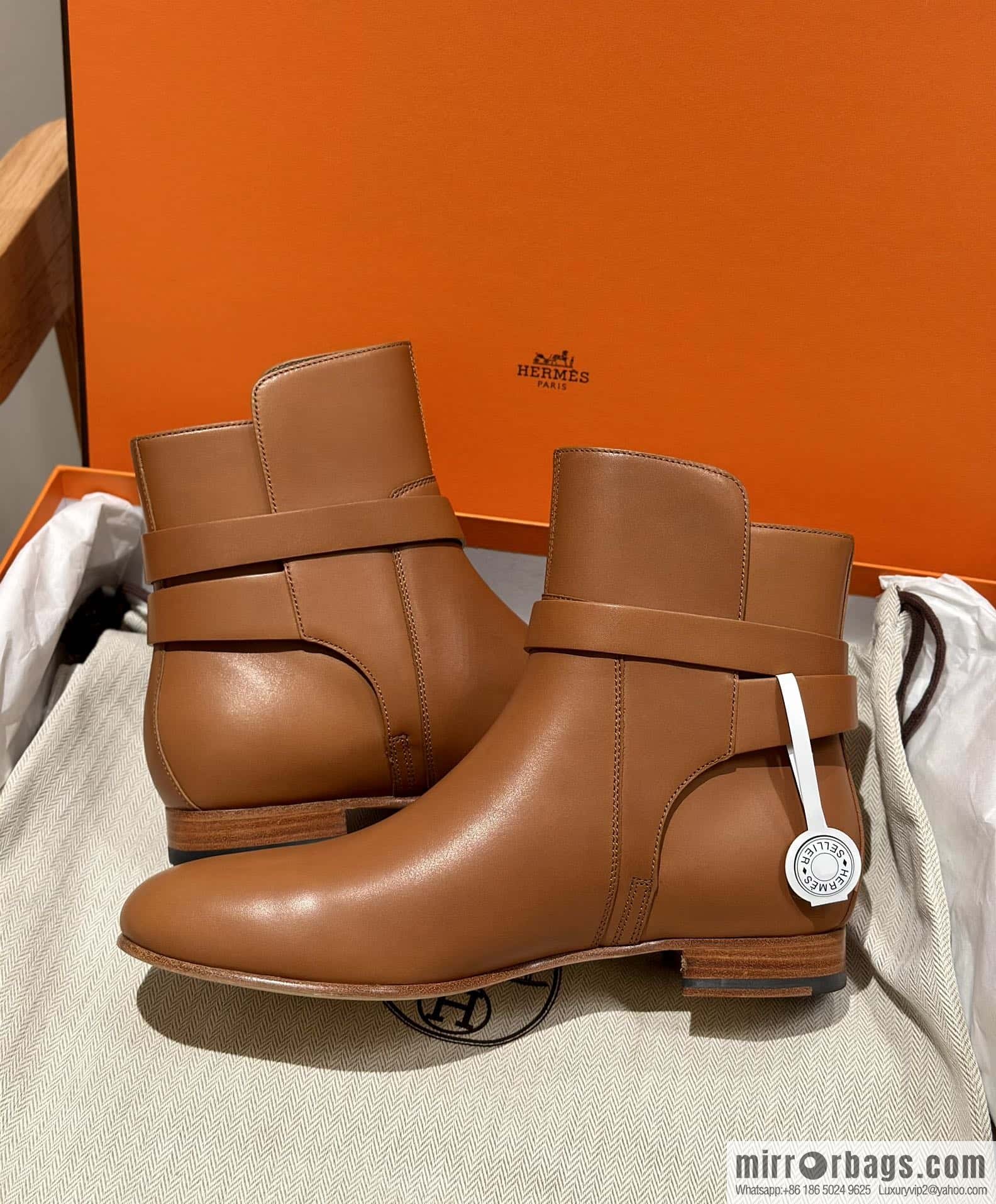 Hermès Kelly Buckle Boots, Brown