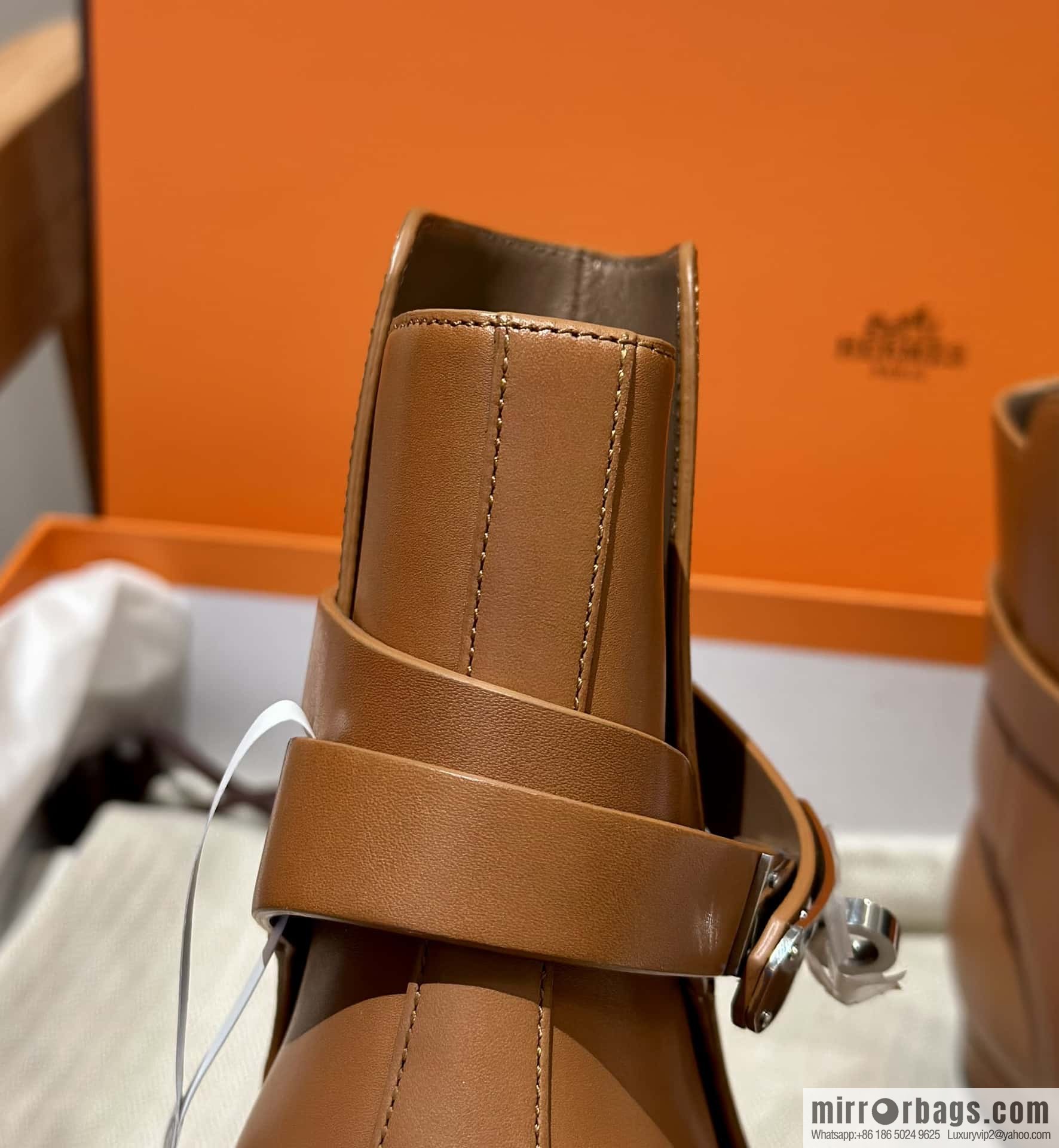 Hermès Kelly Buckle Boots, Brown