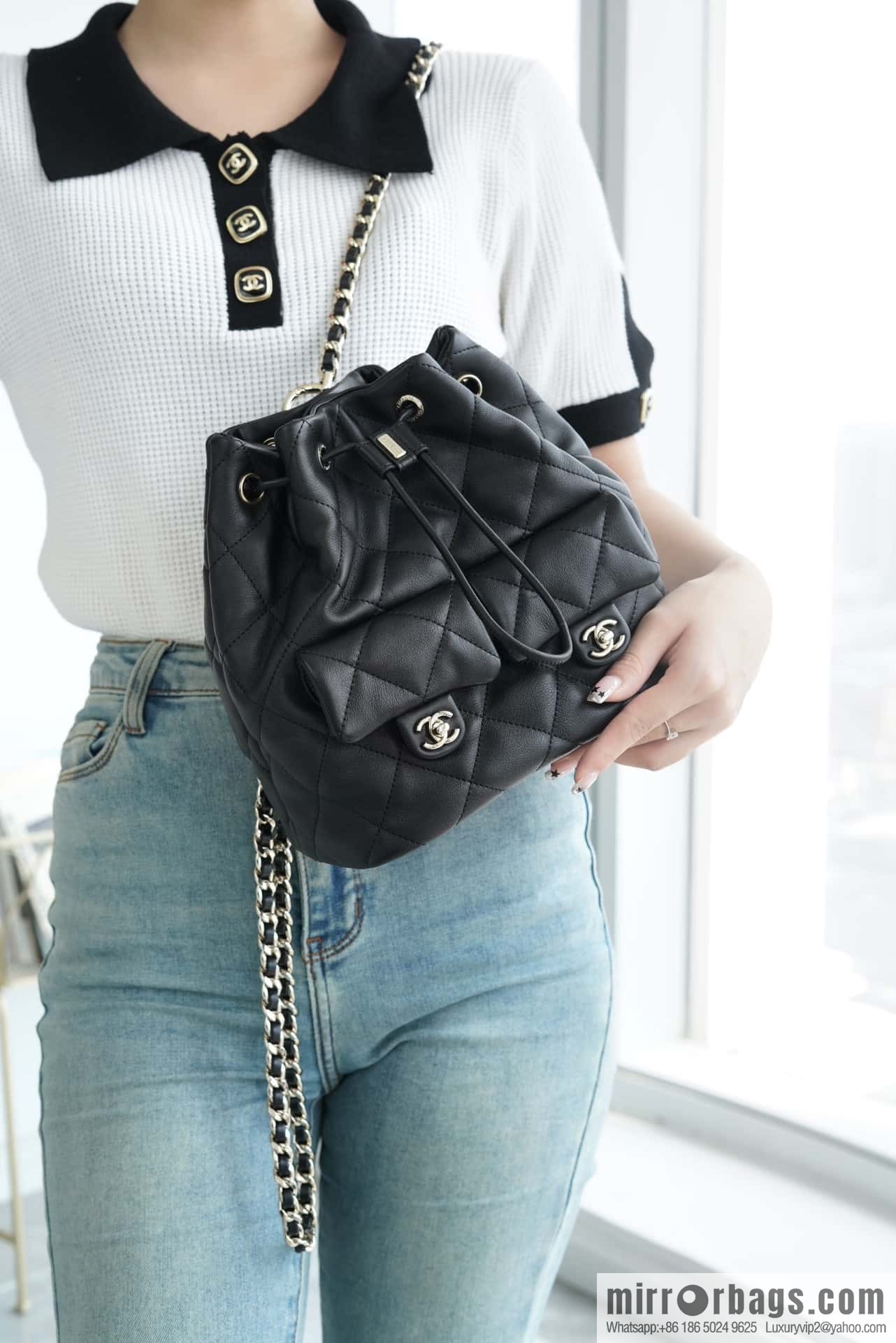 CHANEL B handmade workshop backpack AS4342 black