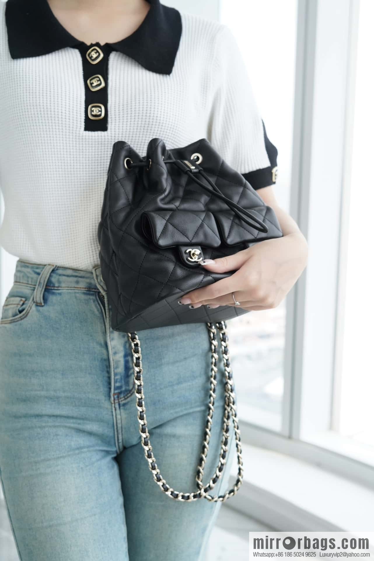 CHANEL B handmade workshop backpack AS4342 black