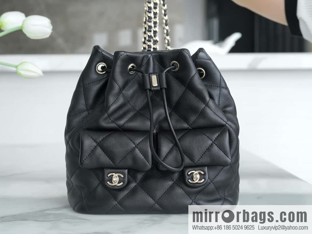 CHANEL B handmade workshop backpack AS4342 black
