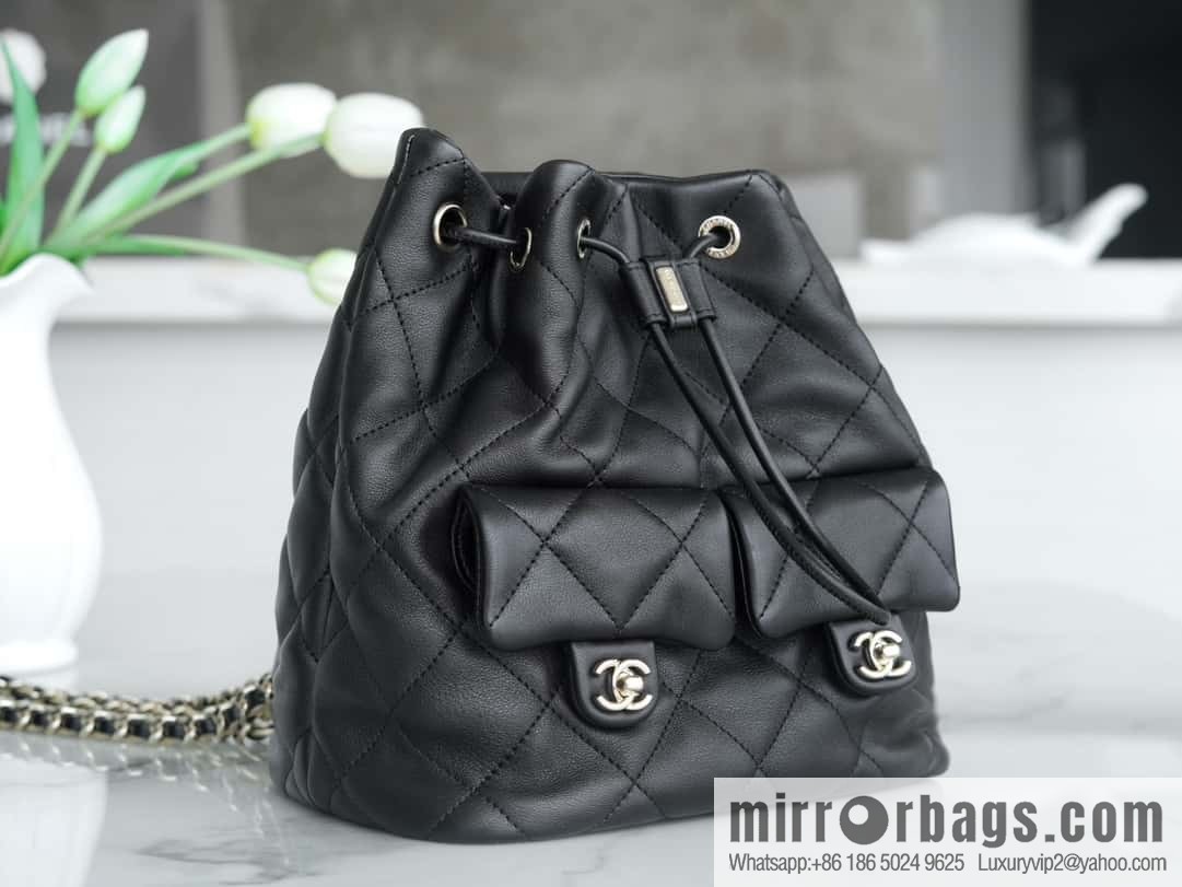 CHANEL B handmade workshop backpack AS4342 black