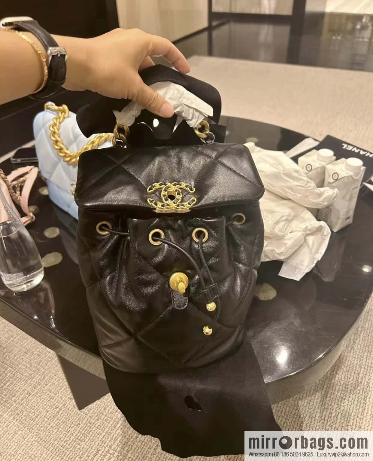 CHANEL 24C early spring vacation series 19 double backpack AS4223