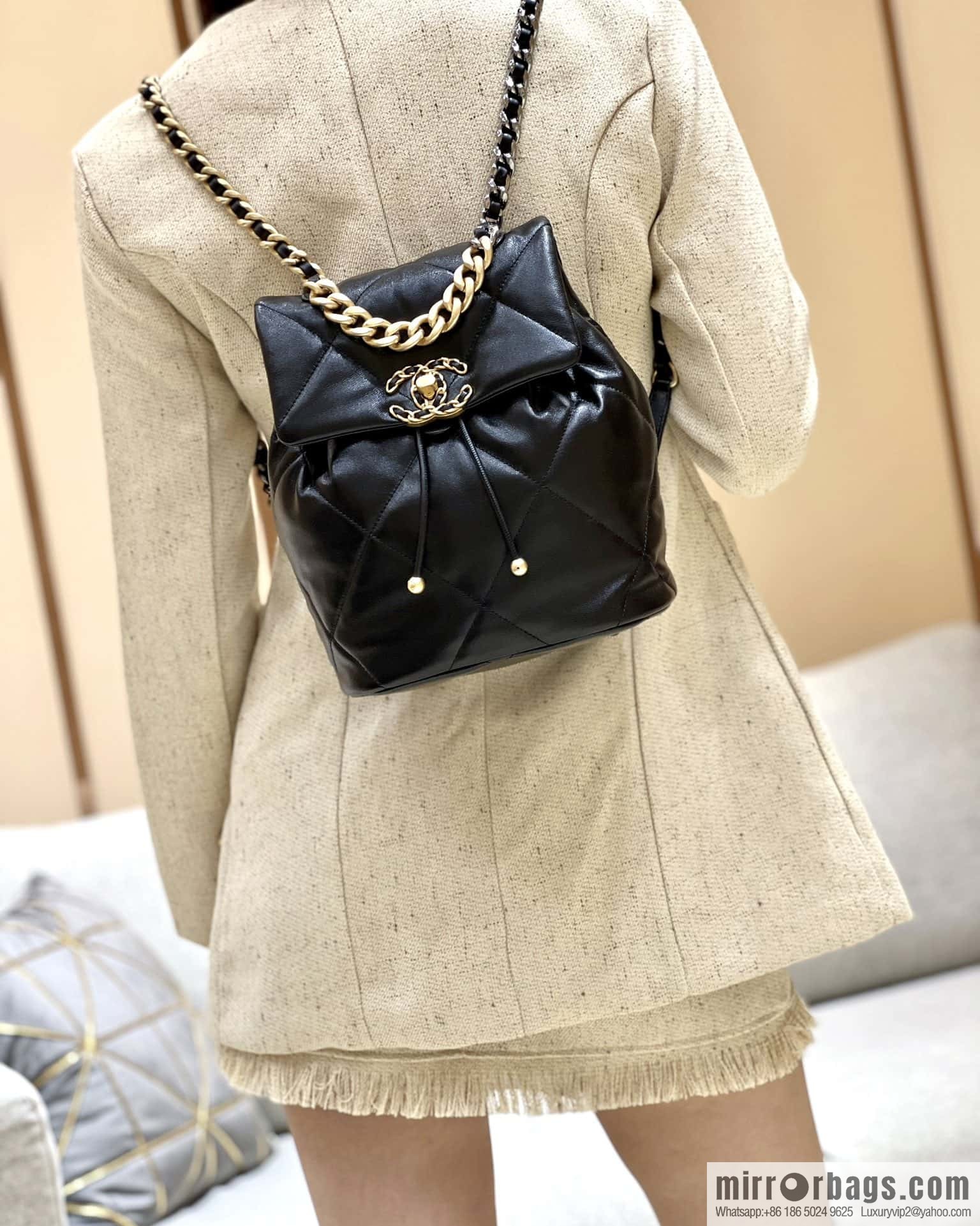 CHANEL 24C early spring vacation series 19 double backpack AS4223