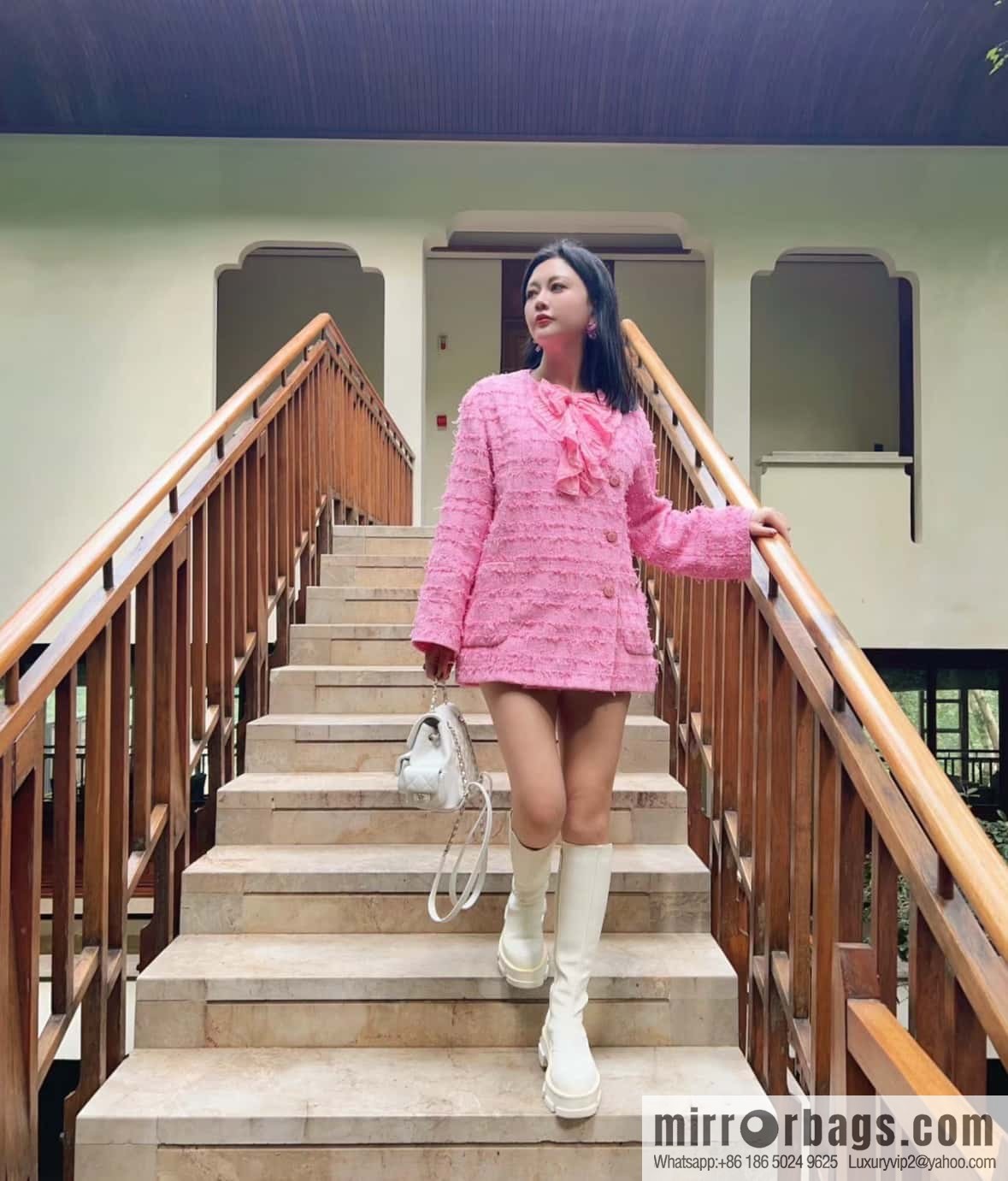 CHANEL 23K new, tank Dumas small shoulder backpack AS4399 white