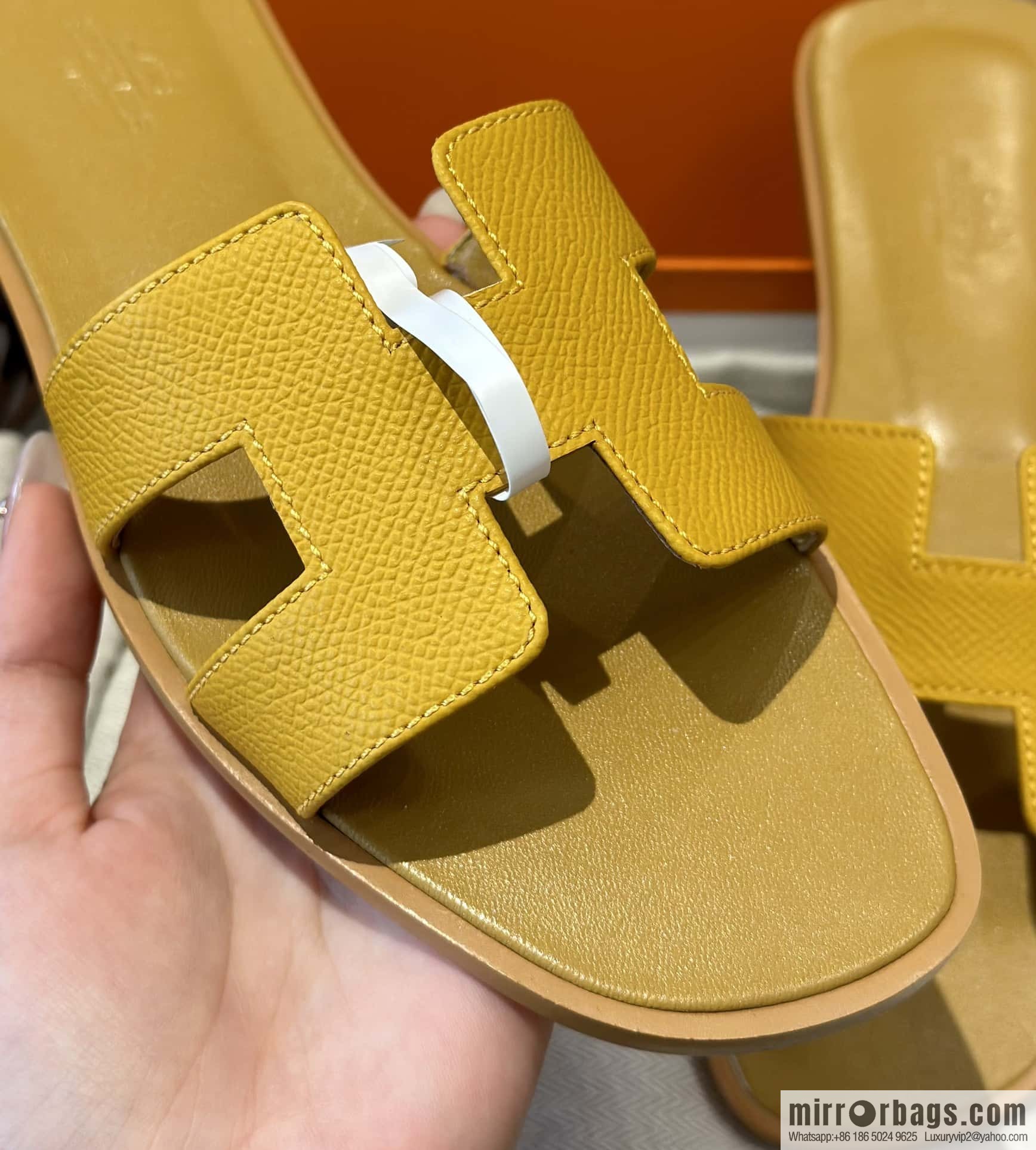 Hermès leather outsole H slippers