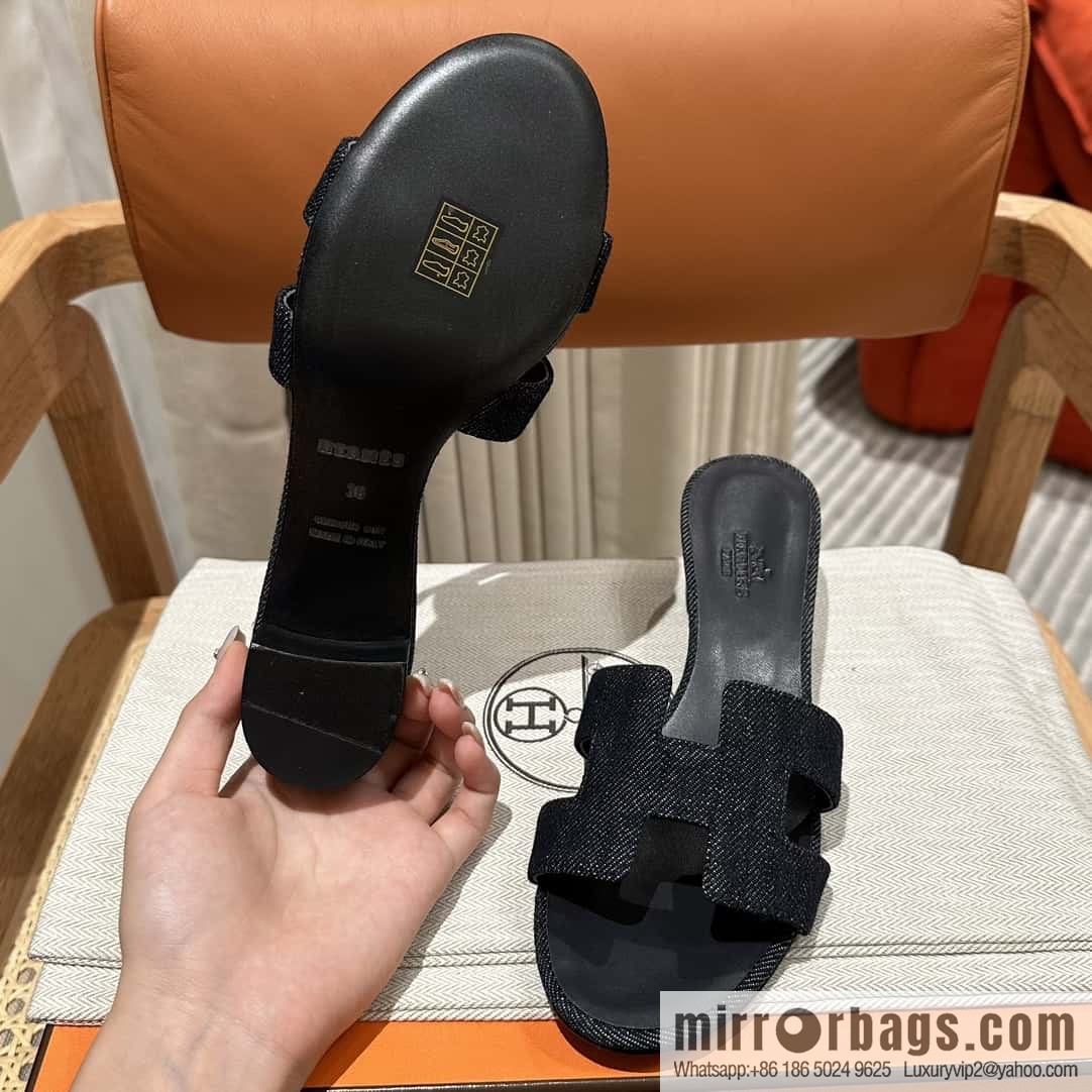 Hermès' latest denim high heels