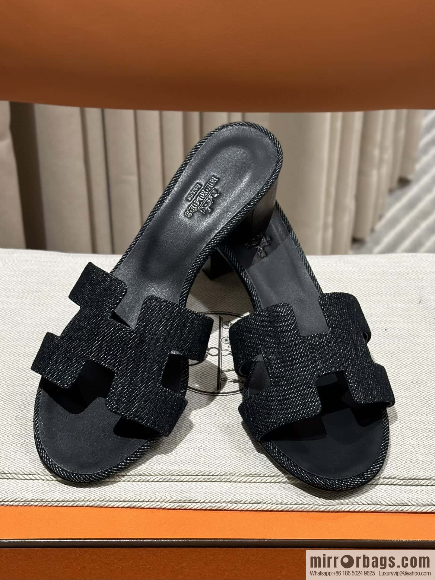 Hermès' latest denim high heels