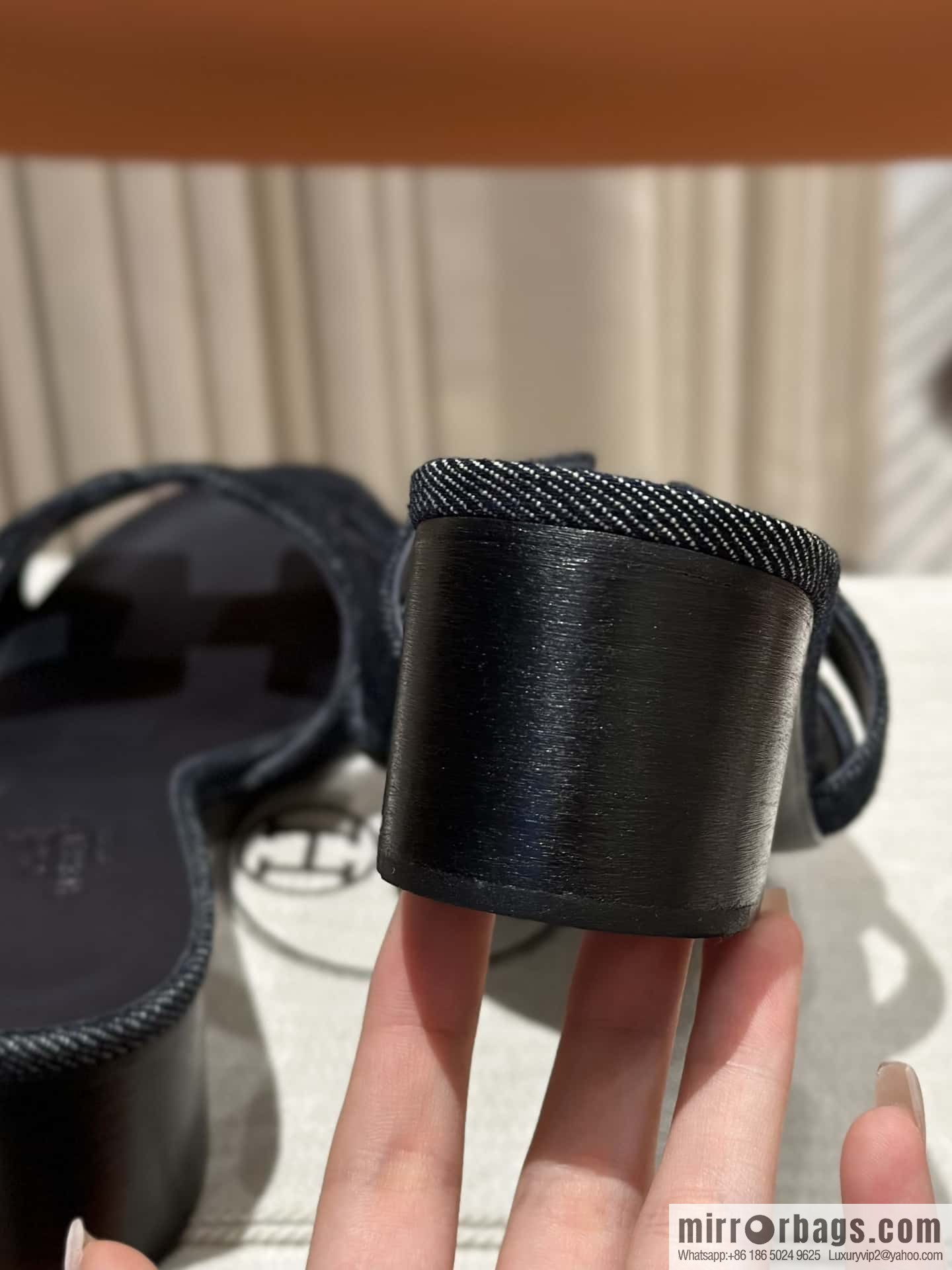 Hermès' latest denim high heels