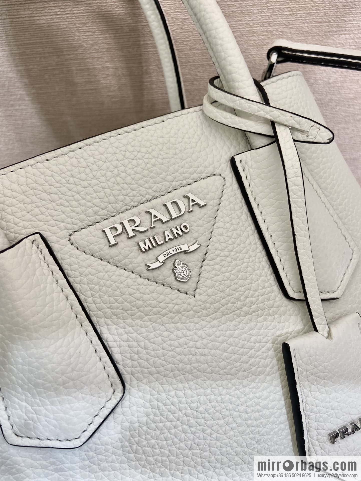 PRADA new shopping bag 🎉 1BG443 suede pattern, white
