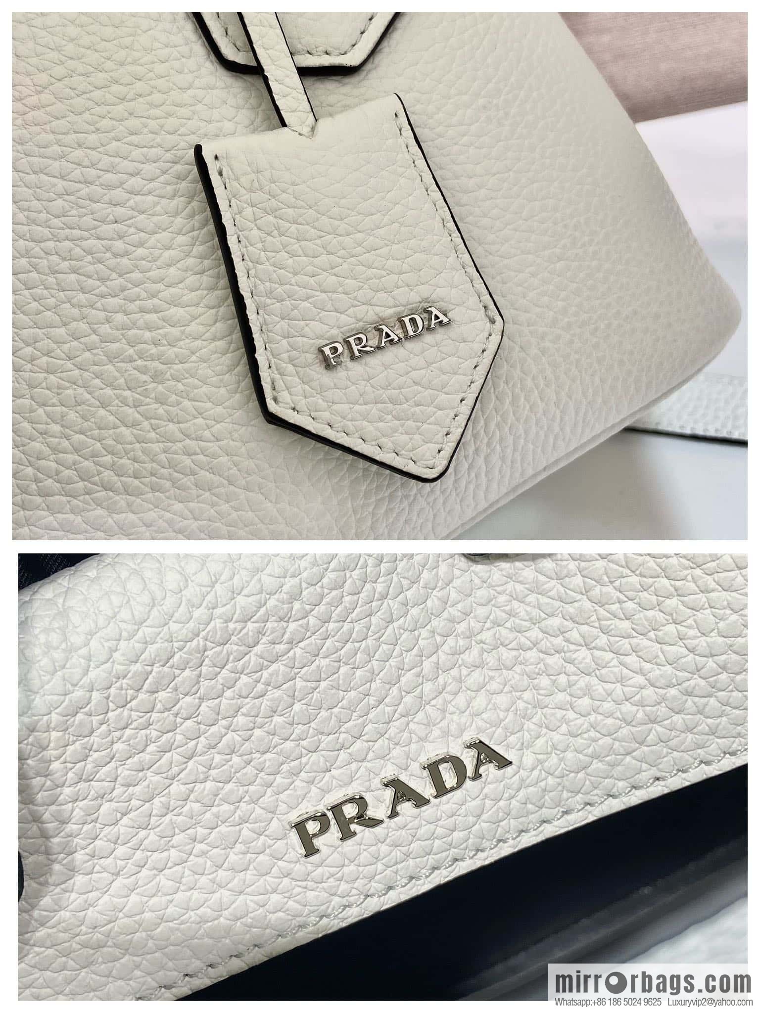 PRADA new shopping bag 🎉 1BG443 suede pattern, white