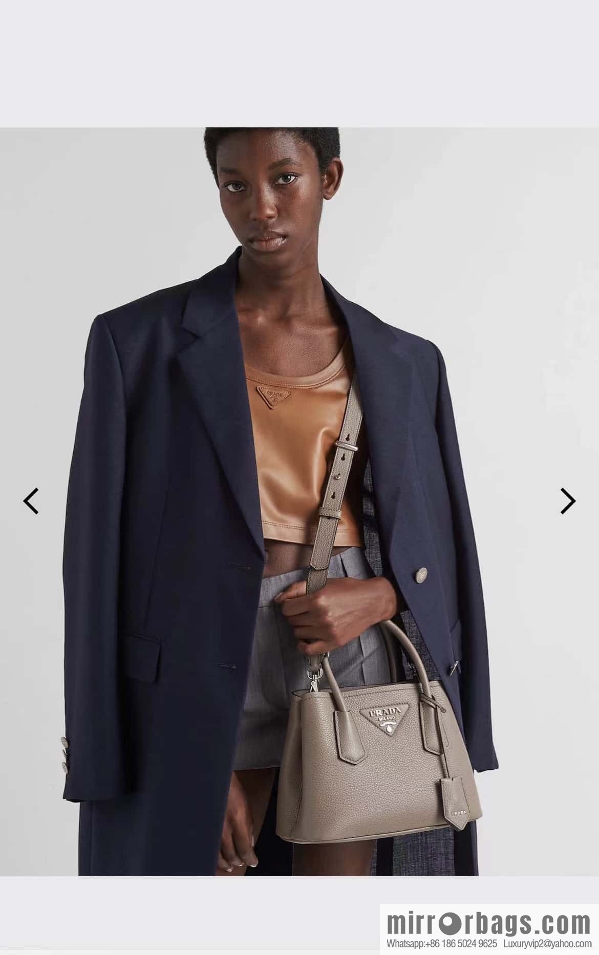 PRADA new shopping bag 🎉 1BG443 suede pattern, gray