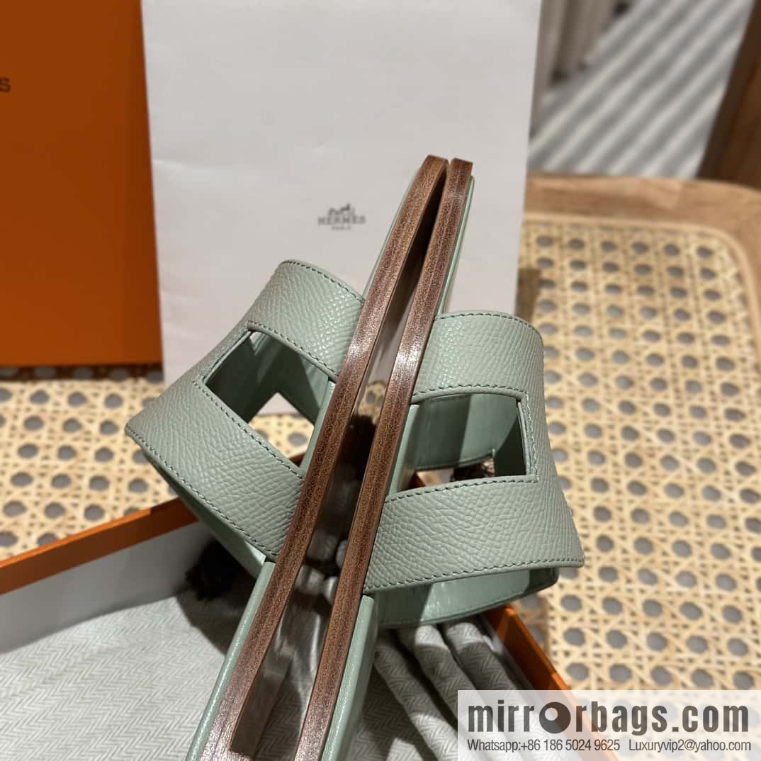 Hermès leather outsole H slippers