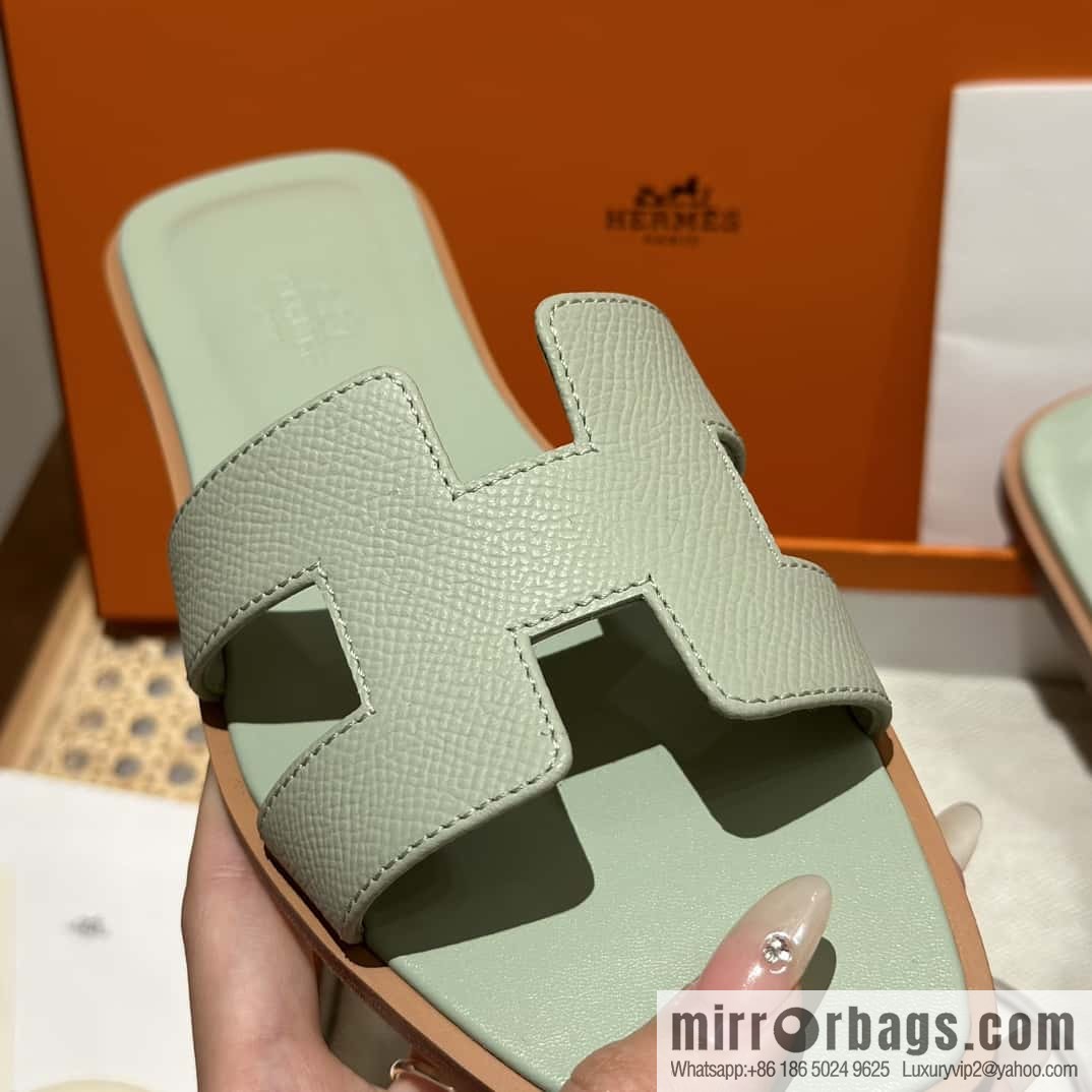 Hermès leather outsole H slippers